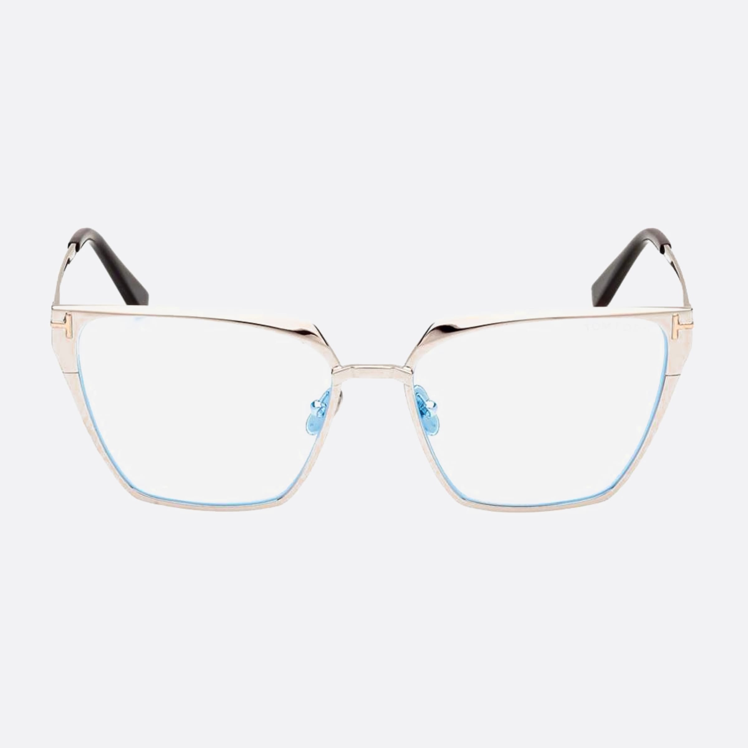 Tom 56mm Ford Blue Block Silver Geometric Women Eyeglasses - Main View