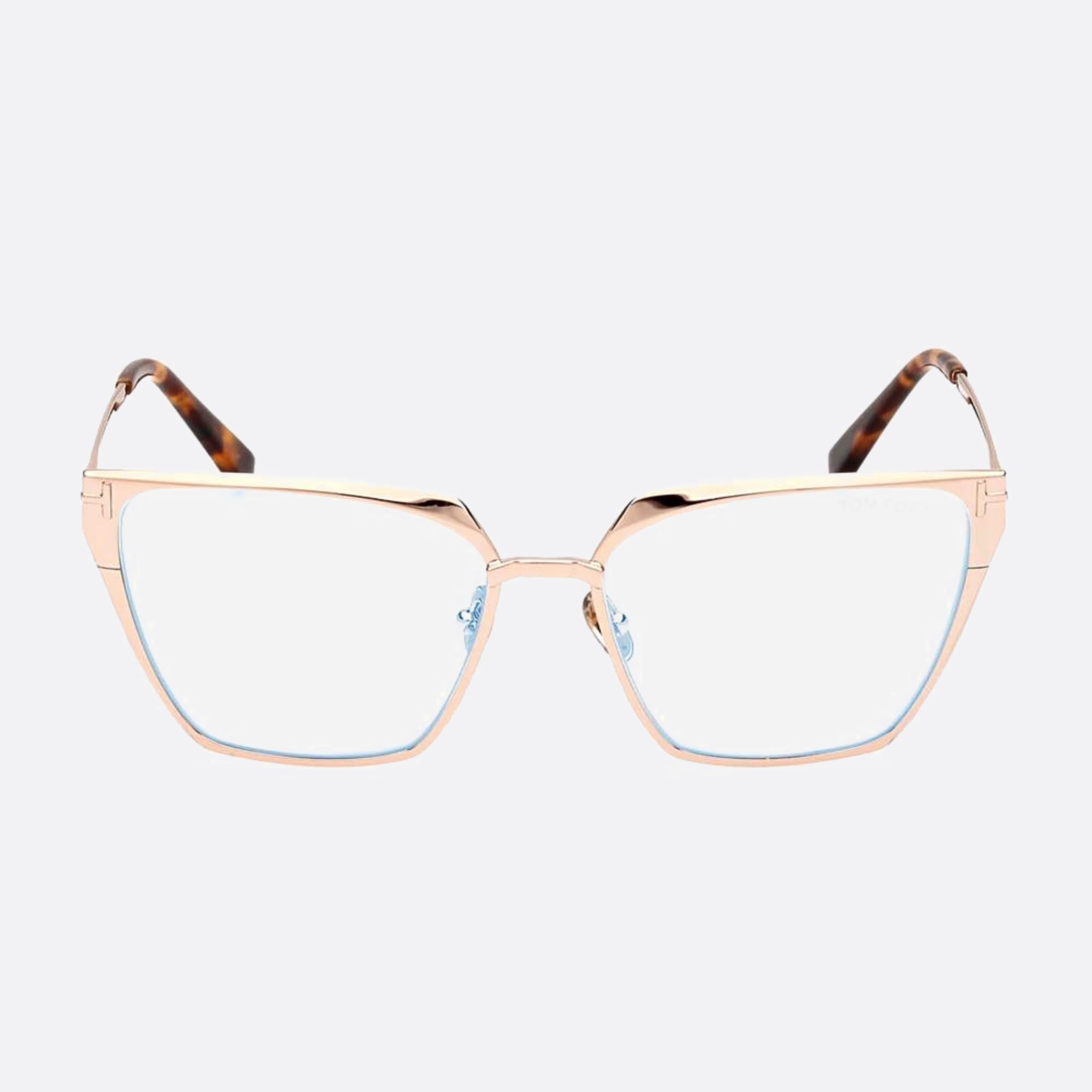 Tom 56mm Ford Blue Block Gold Geometric Women Eyeglasses - Main View