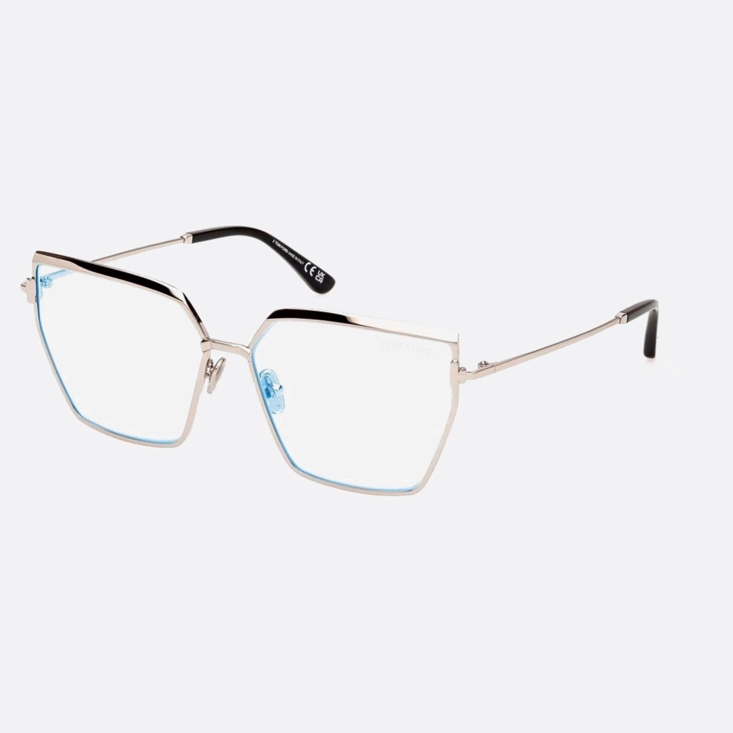 Tom 57mm Ford Blue Block Silver Butterfly Women Eyeglasses - Side View