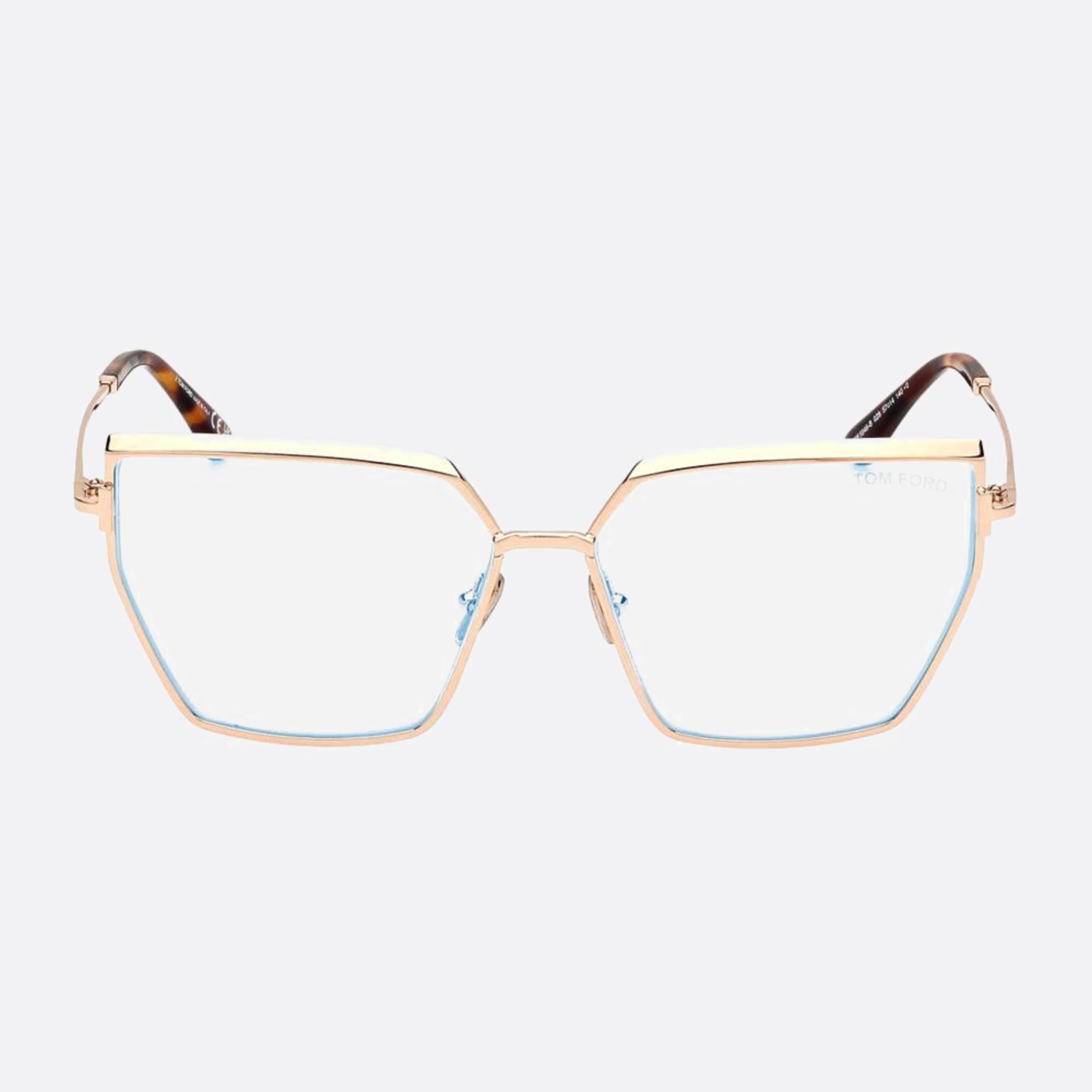 Tom 57mm Ford Blue Block Gold Butterfly Women Eyeglasses - Main View