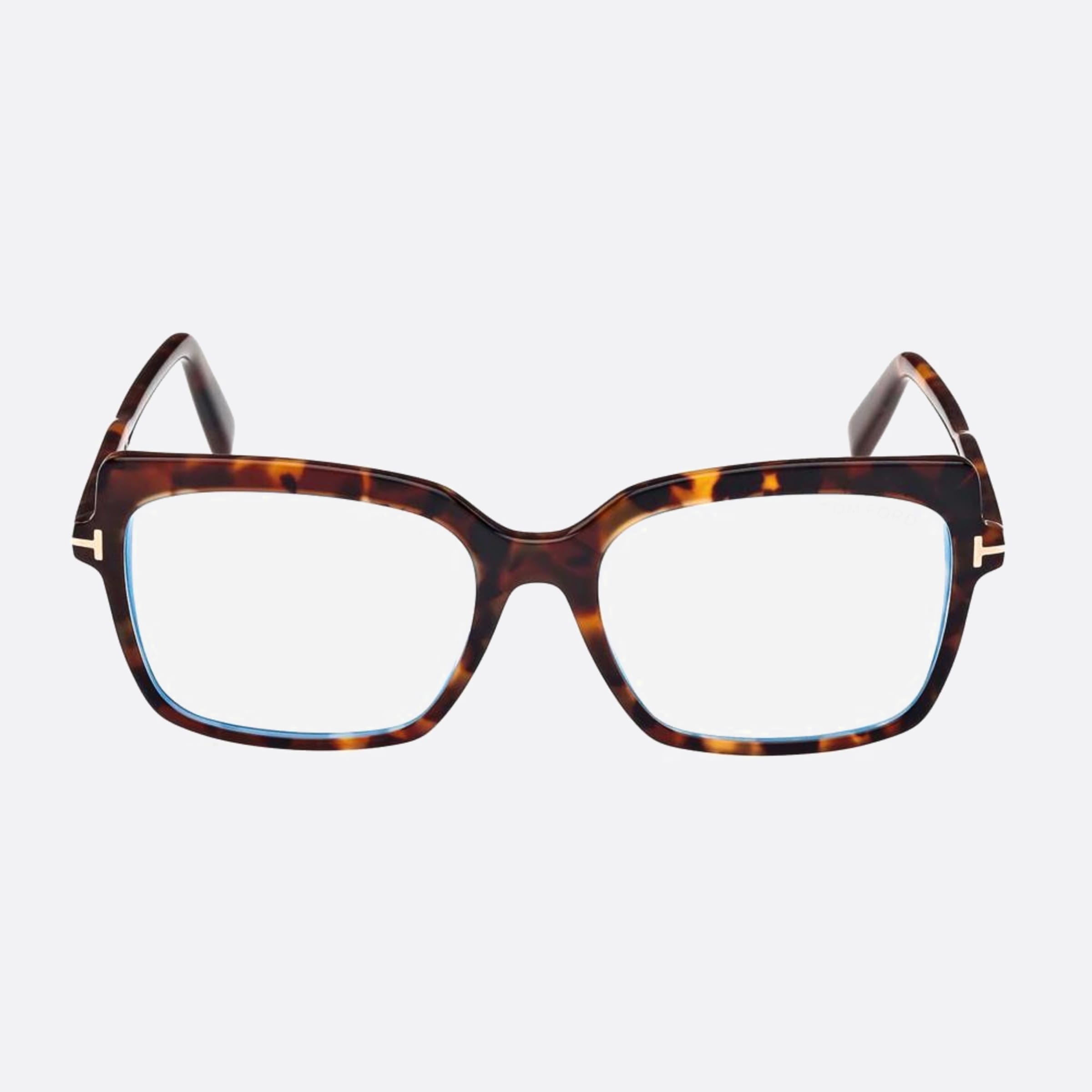 Tom 54mm Ford Blue Block Havana Geometric Unisex Eyeglasses - Main View