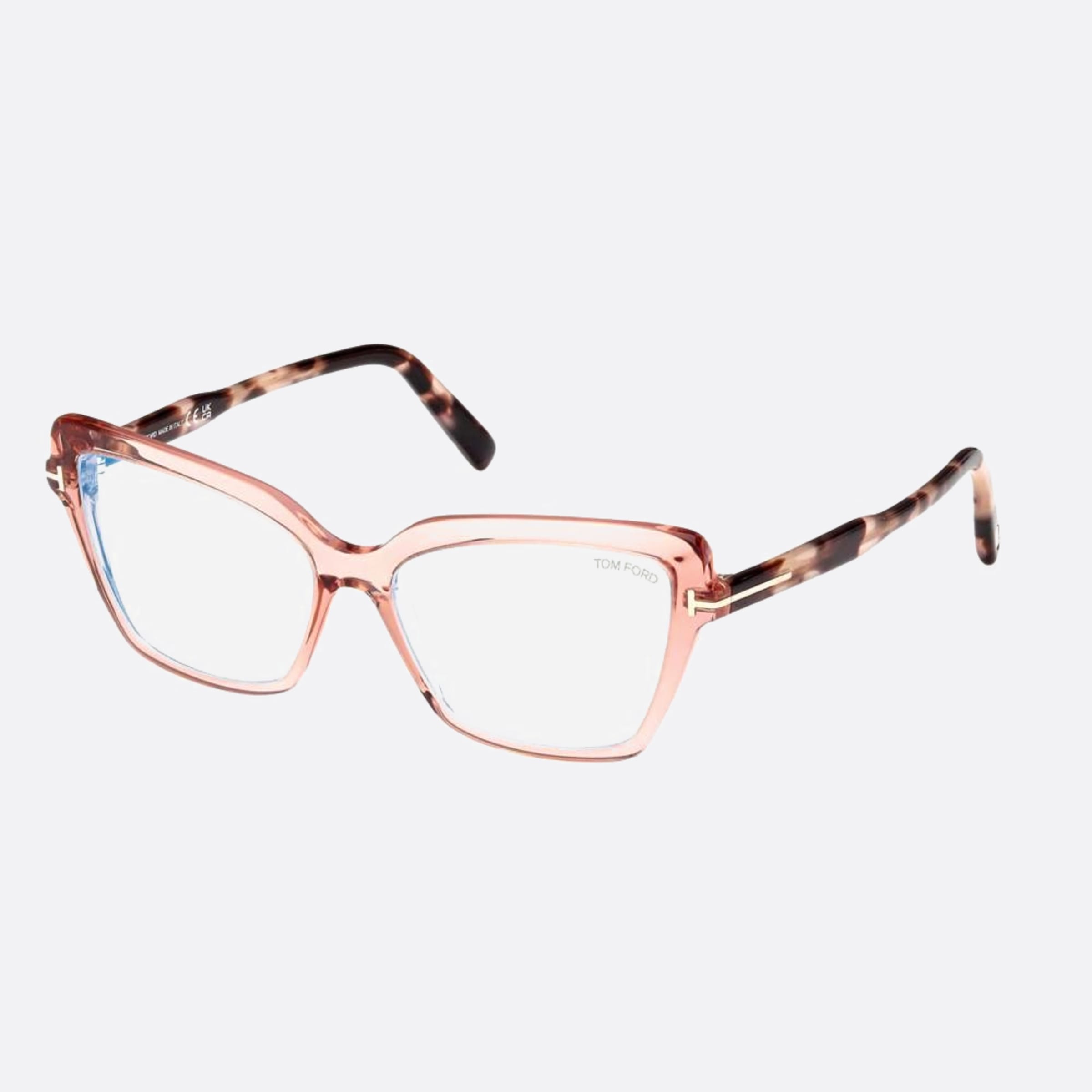 Tom 55mm Ford Blue Block Pink Cat Eye Women Eyeglasses - Side View