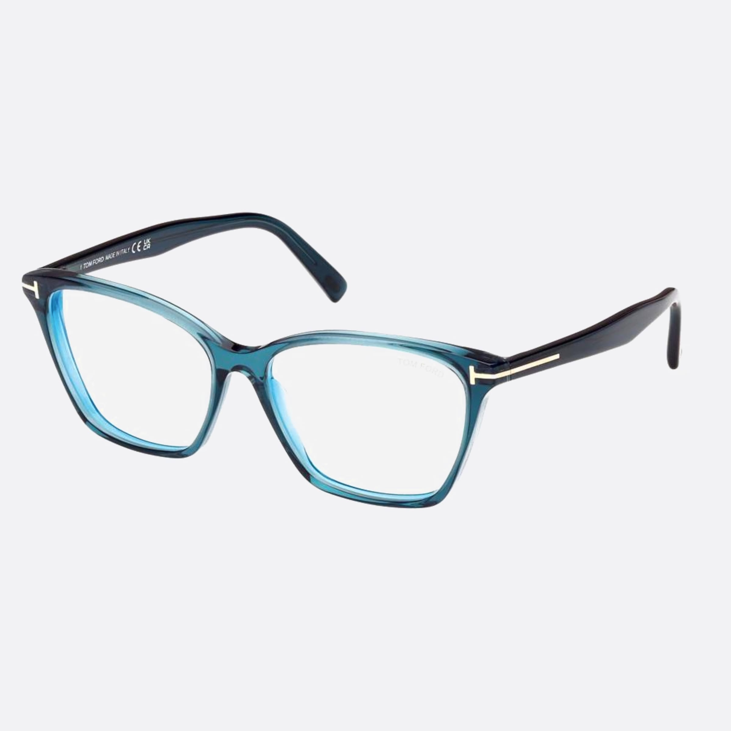 Tom 56mm Ford Blue Block Blue Cat Eye Women Eyeglasses - Side View