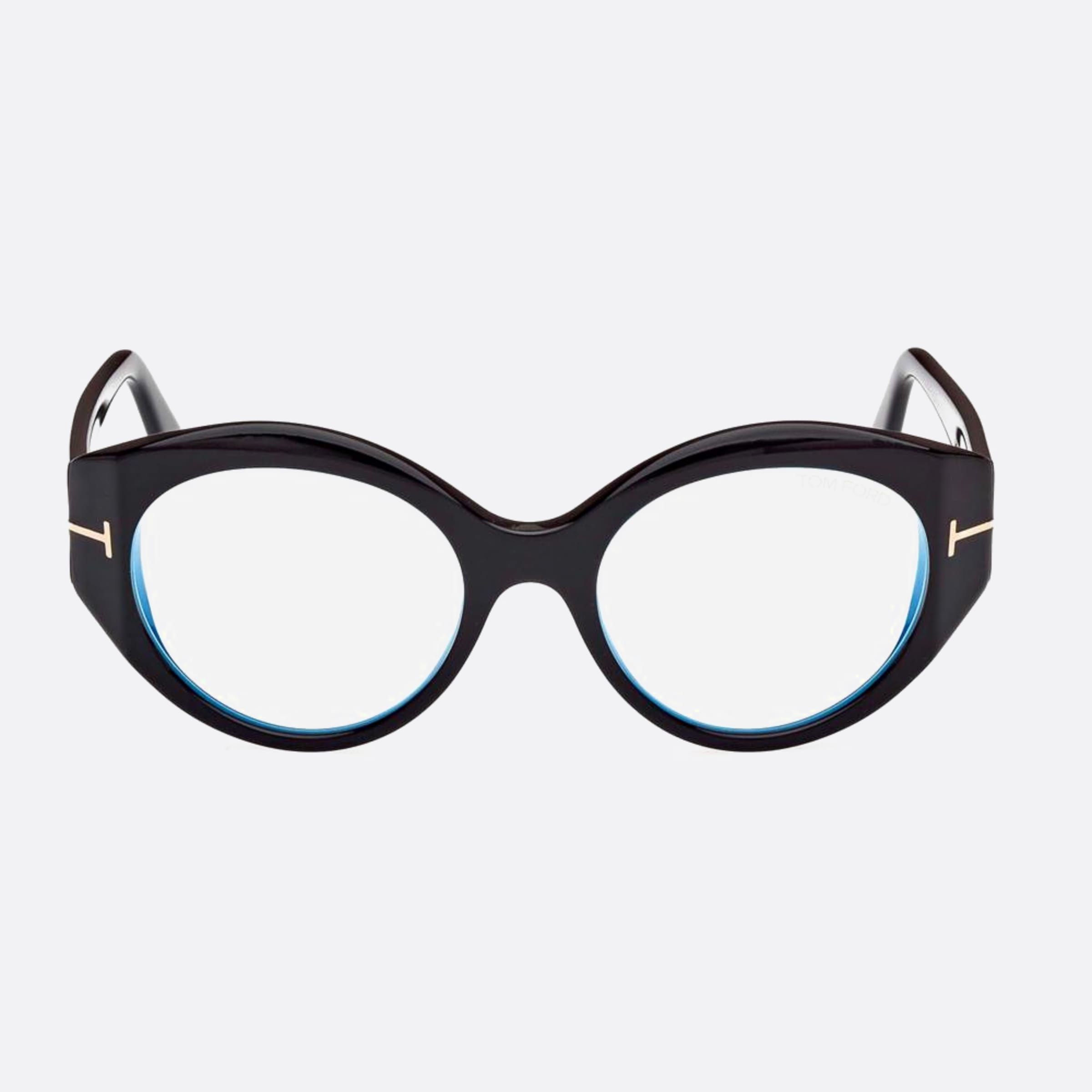 Tom 53mm Ford Blue Block Black Round Women Eyeglasses - Main View