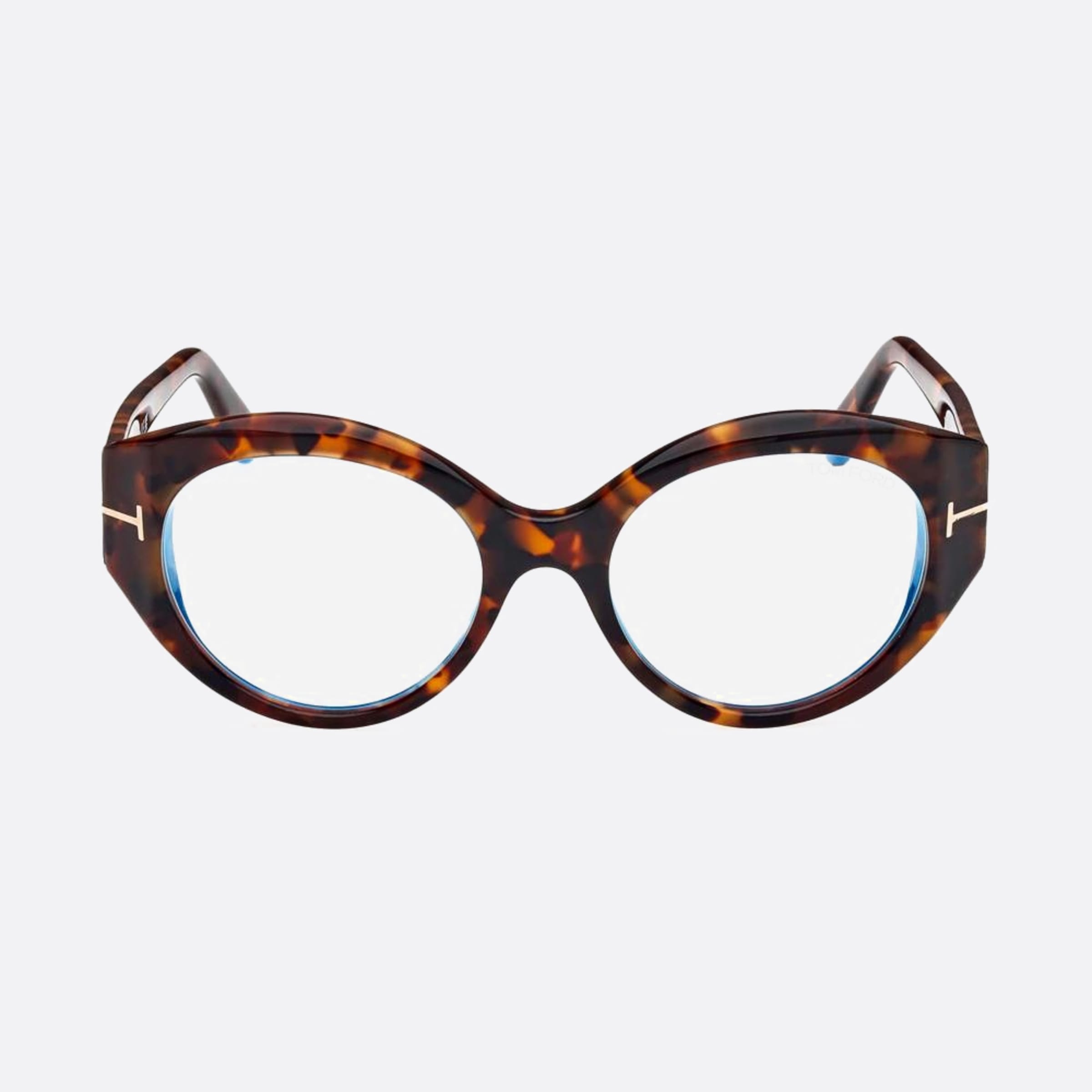 Tom 53mm Ford Blue Block Havana Round Women Eyeglasses - Main View