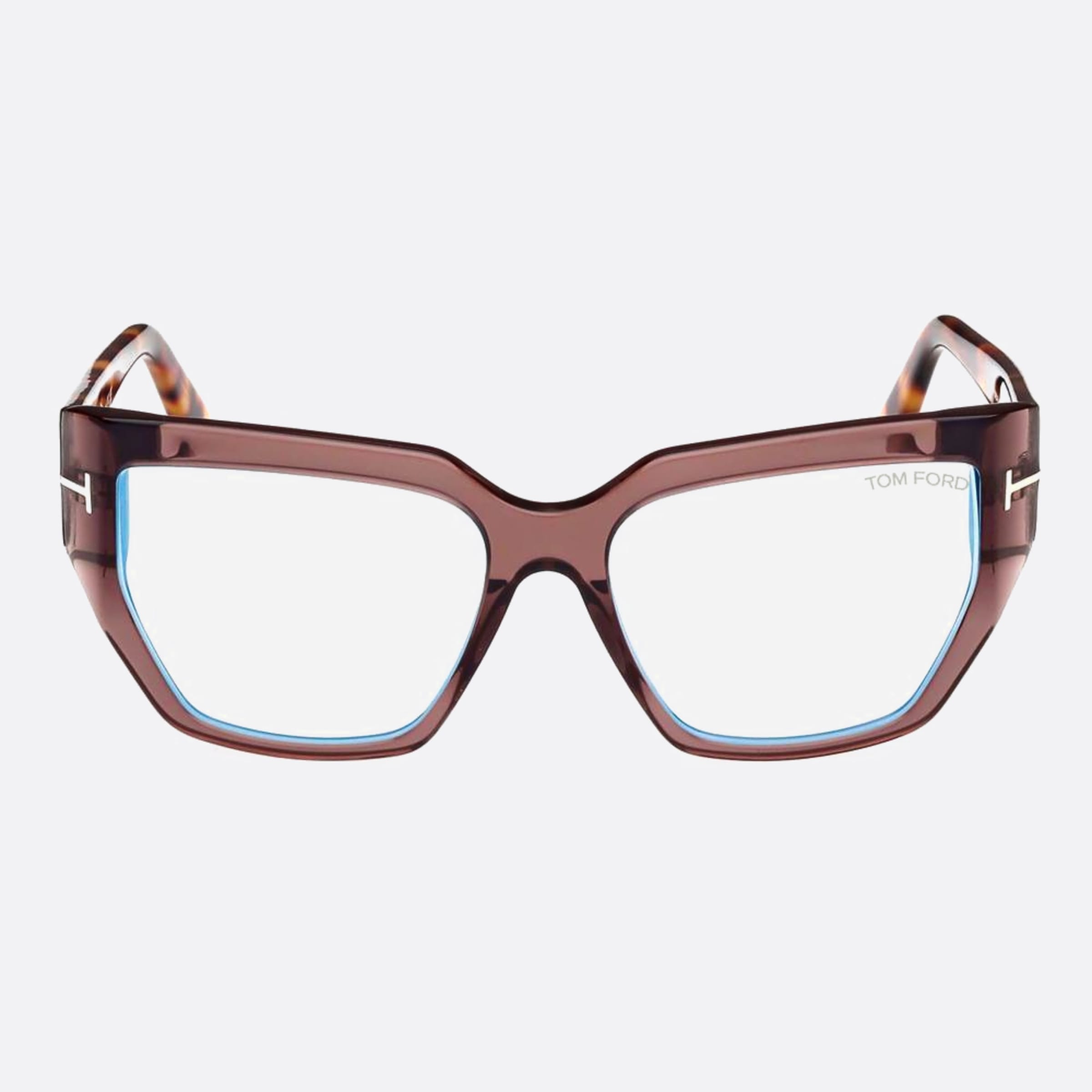Tom 54mm Ford Blue Block Brown Geometric Women Eyeglasses - Main View