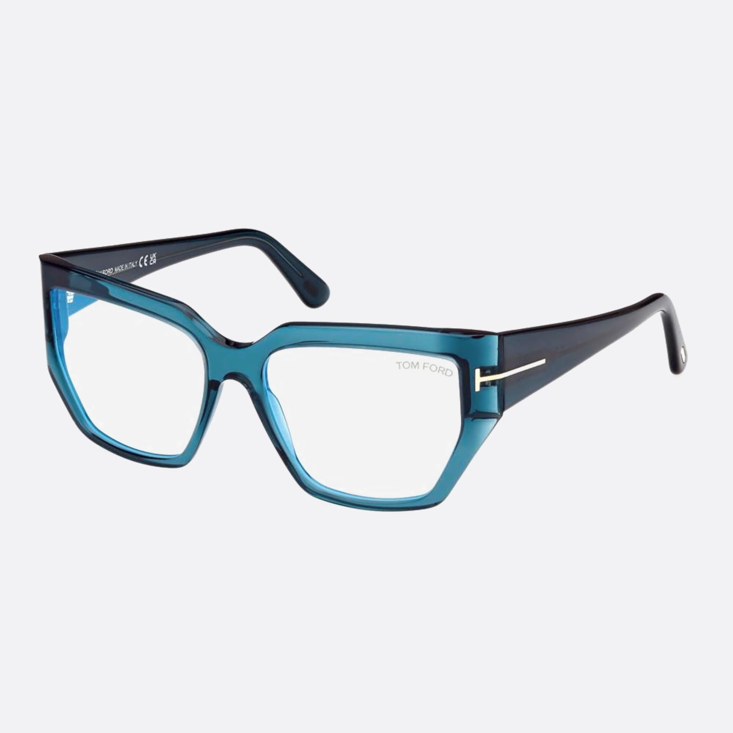 Tom 54mm Ford Blue Block Blue Geometric Women Eyeglasses - Side View