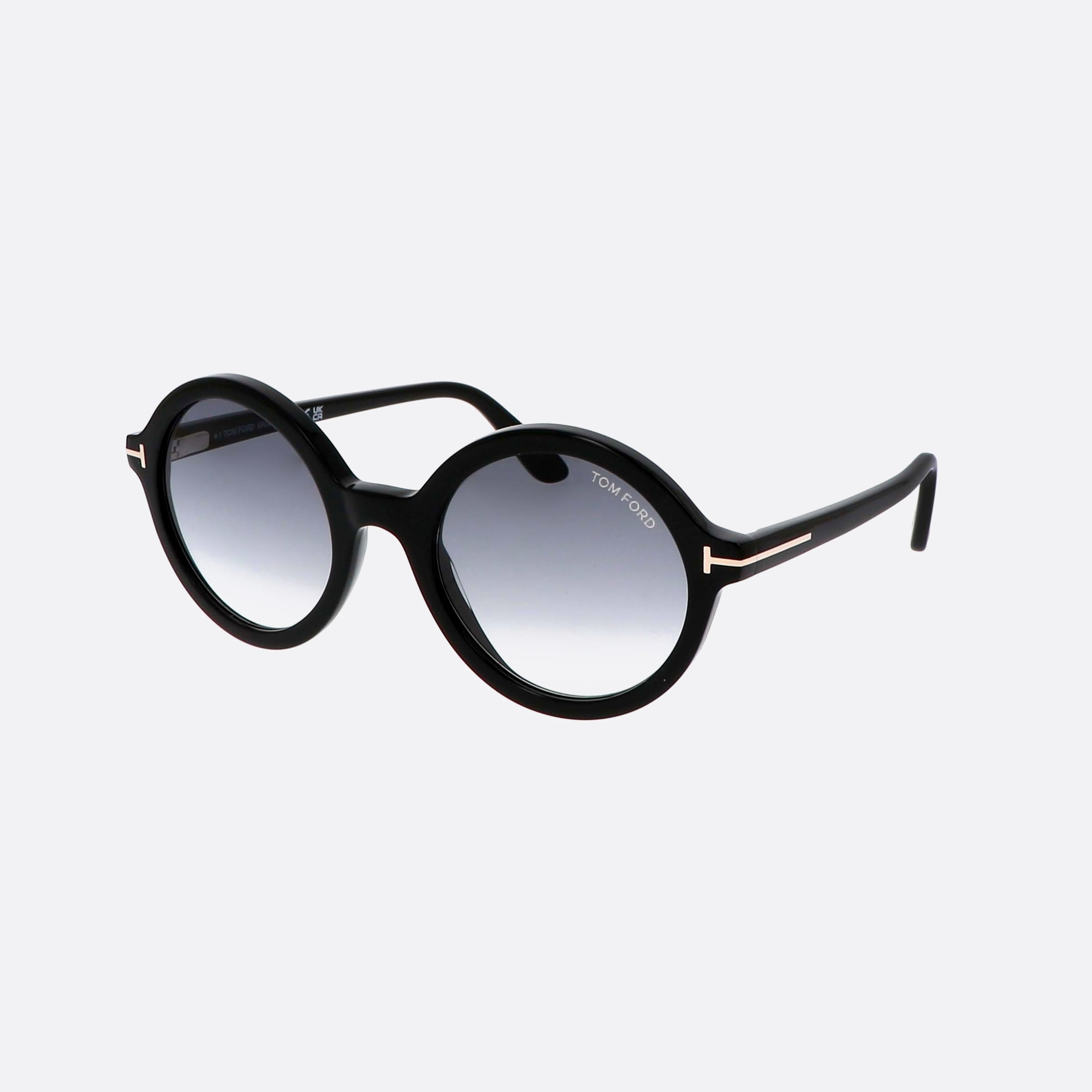 Tom 52mm Ford Ft0602 Black Round Women Sunglasses - Main View