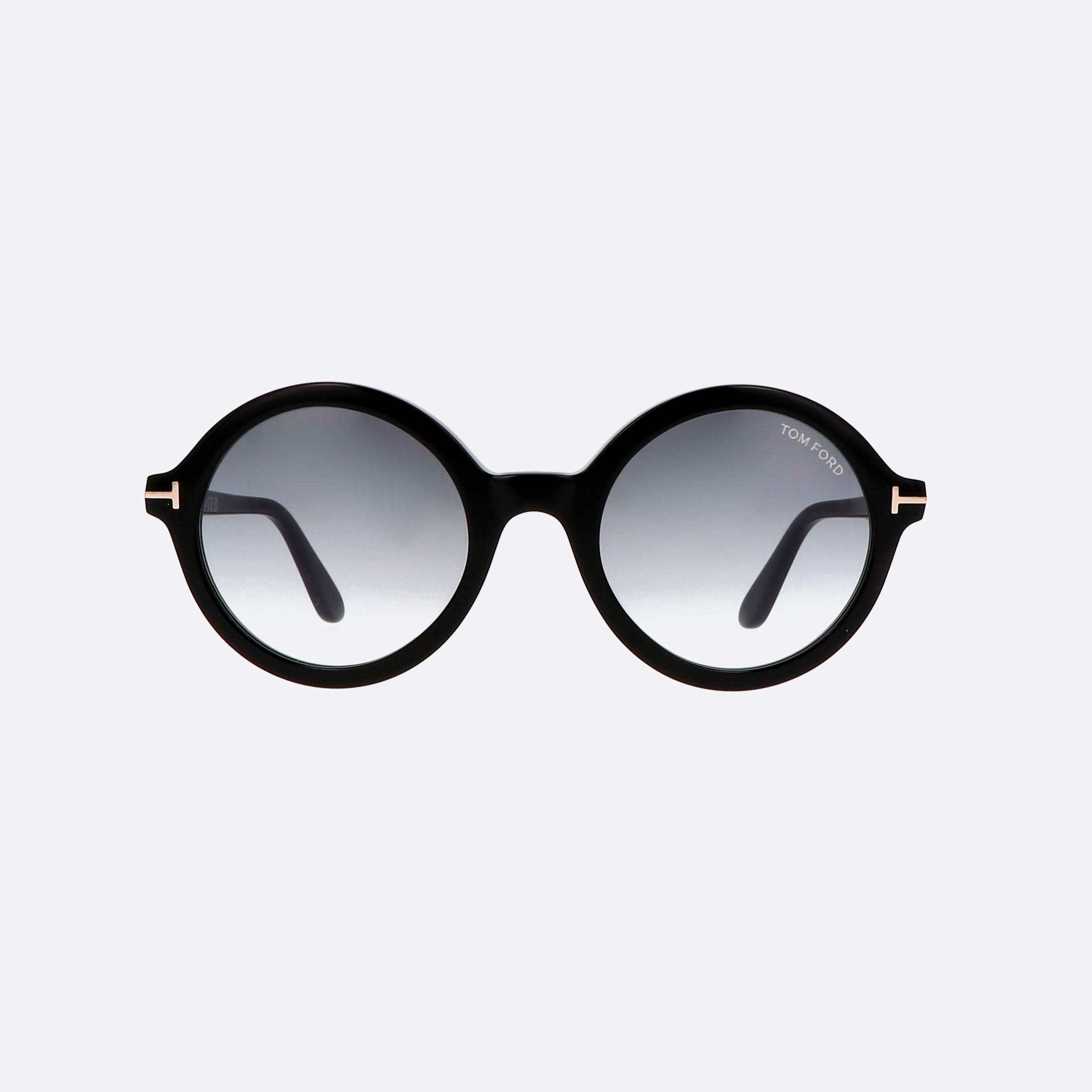 Tom 52mm Ford Ft0602 Black Round Women Sunglasses - Side View