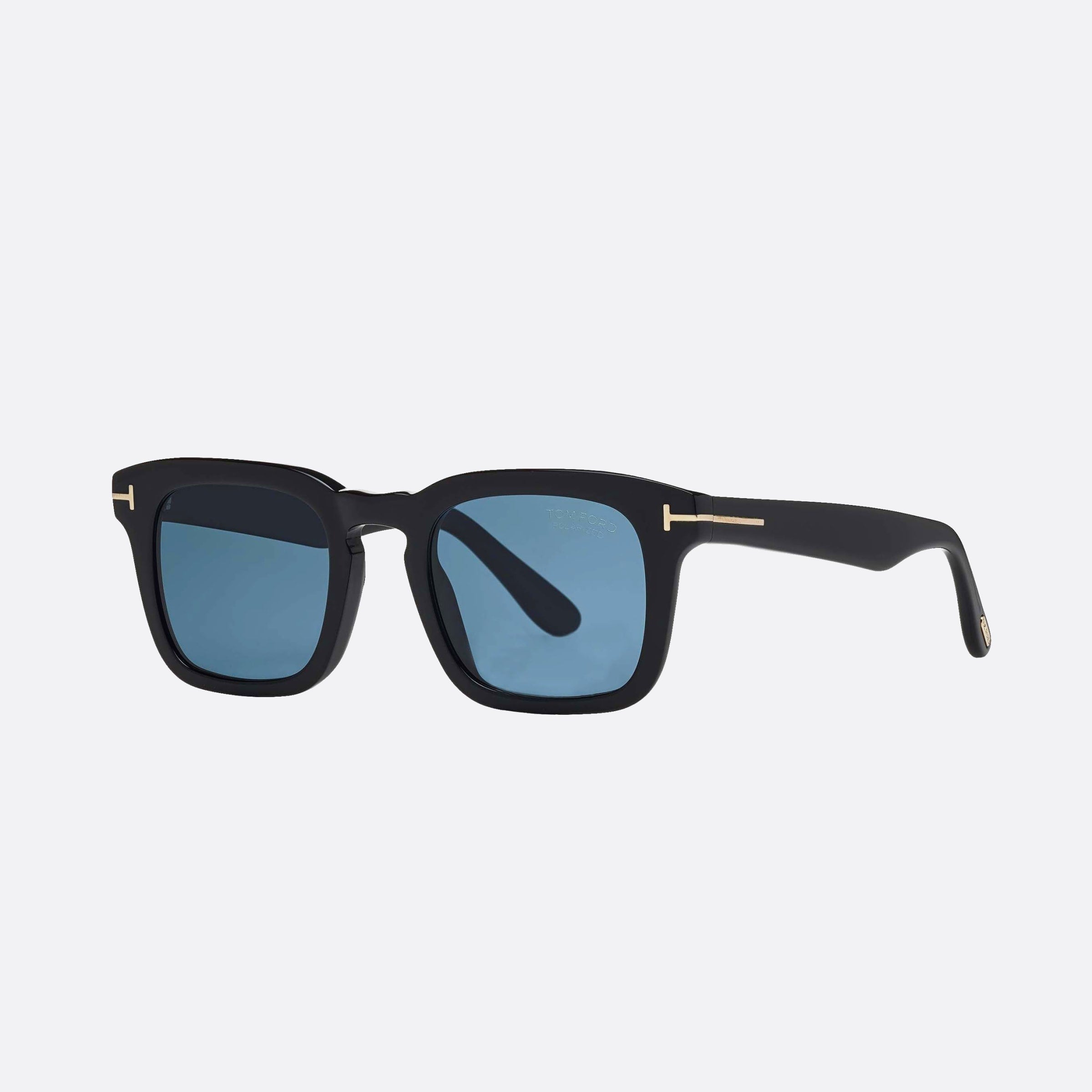 Tom 48mm Ford Ft0751 01v Black Rectangle Polarized Men Sunglasses - Main View