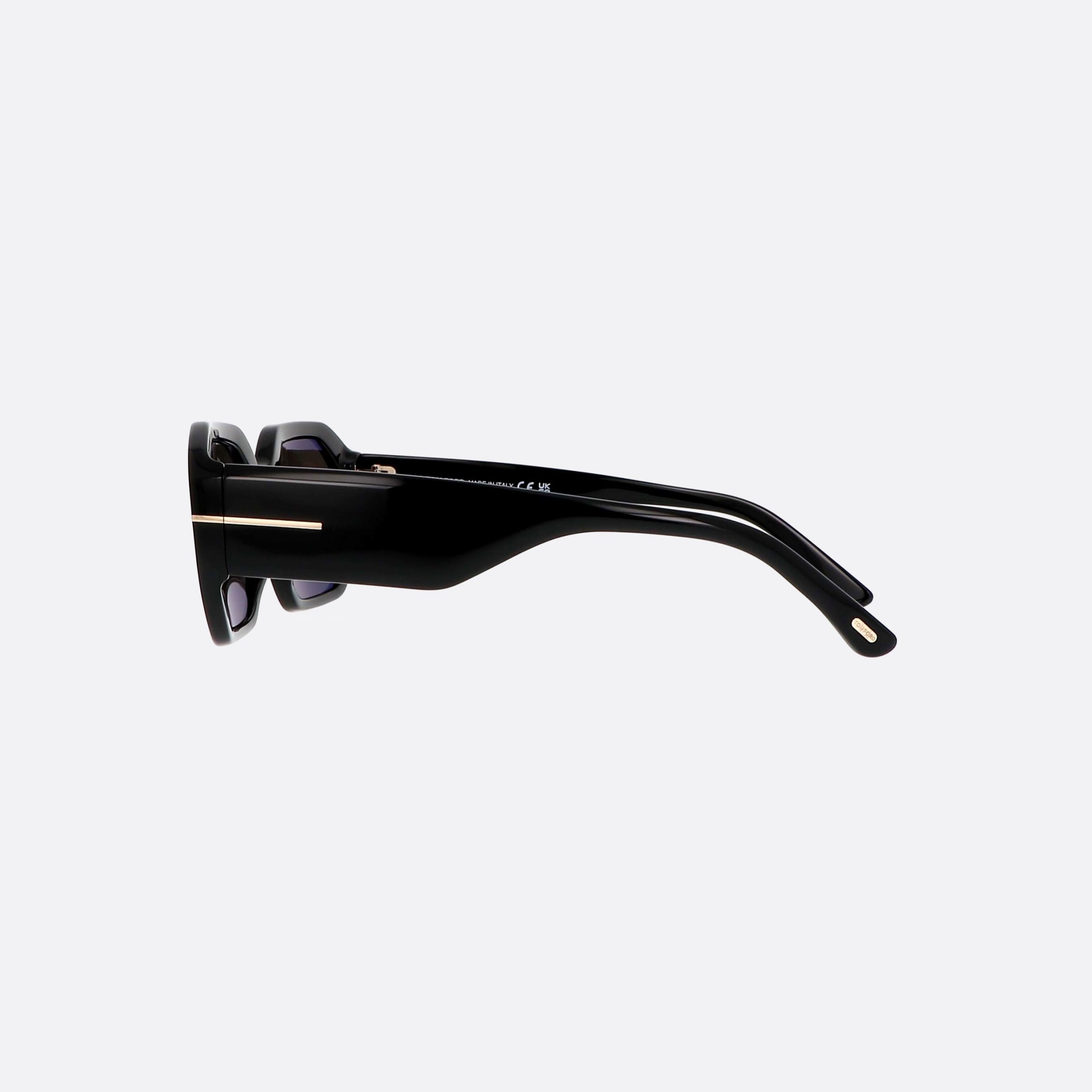 Tom 55mm Ford 01a Black Rectangle Unisex Sunglasses - Detail View