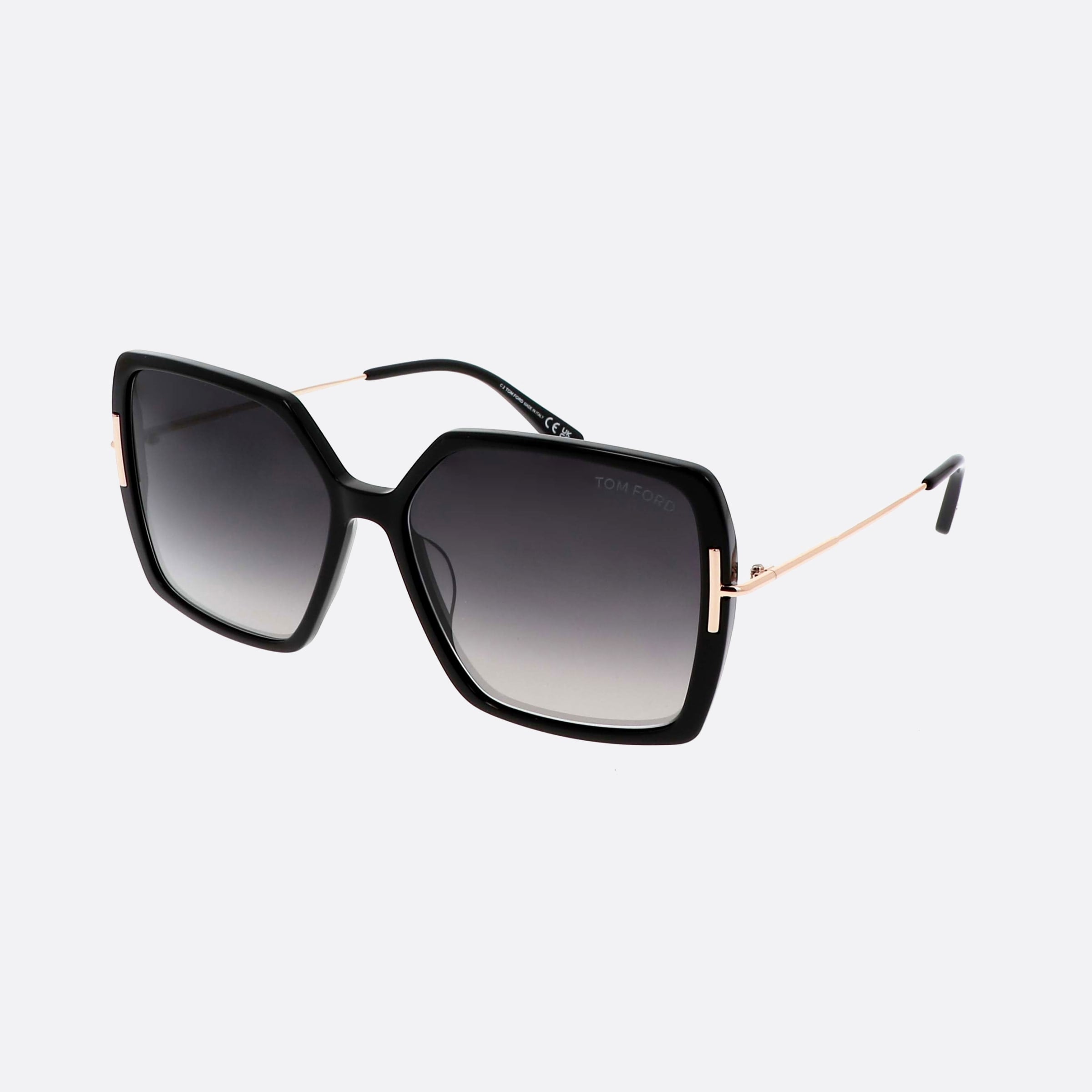 Tom 59mm Ford Ft1039 01b Black Square Unisex Sunglasses - Main View