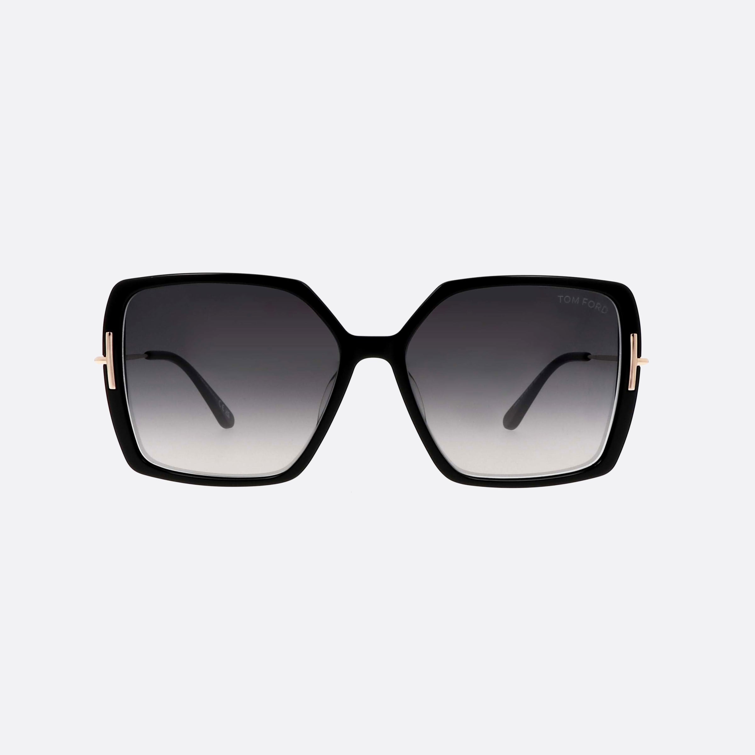 Tom 59mm Ford Ft1039 01b Black Square Unisex Sunglasses - Side View