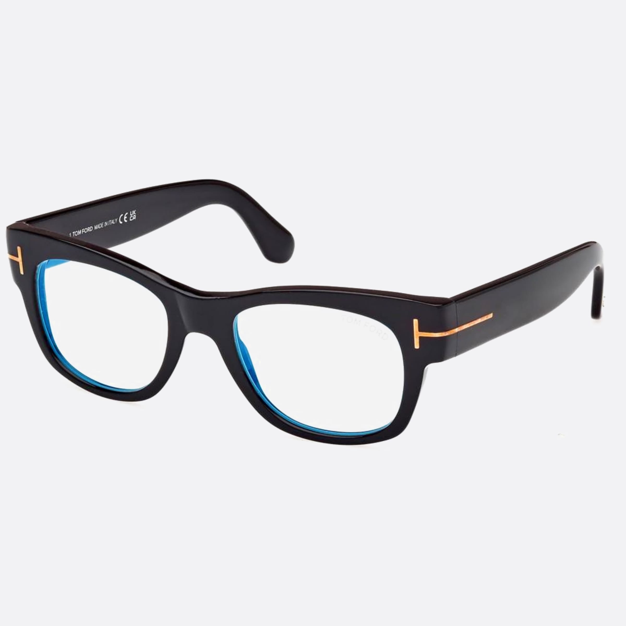 Tom 52mm Ford Ft5040 Blue Block Black Squared Men Eyeglasses - Side View