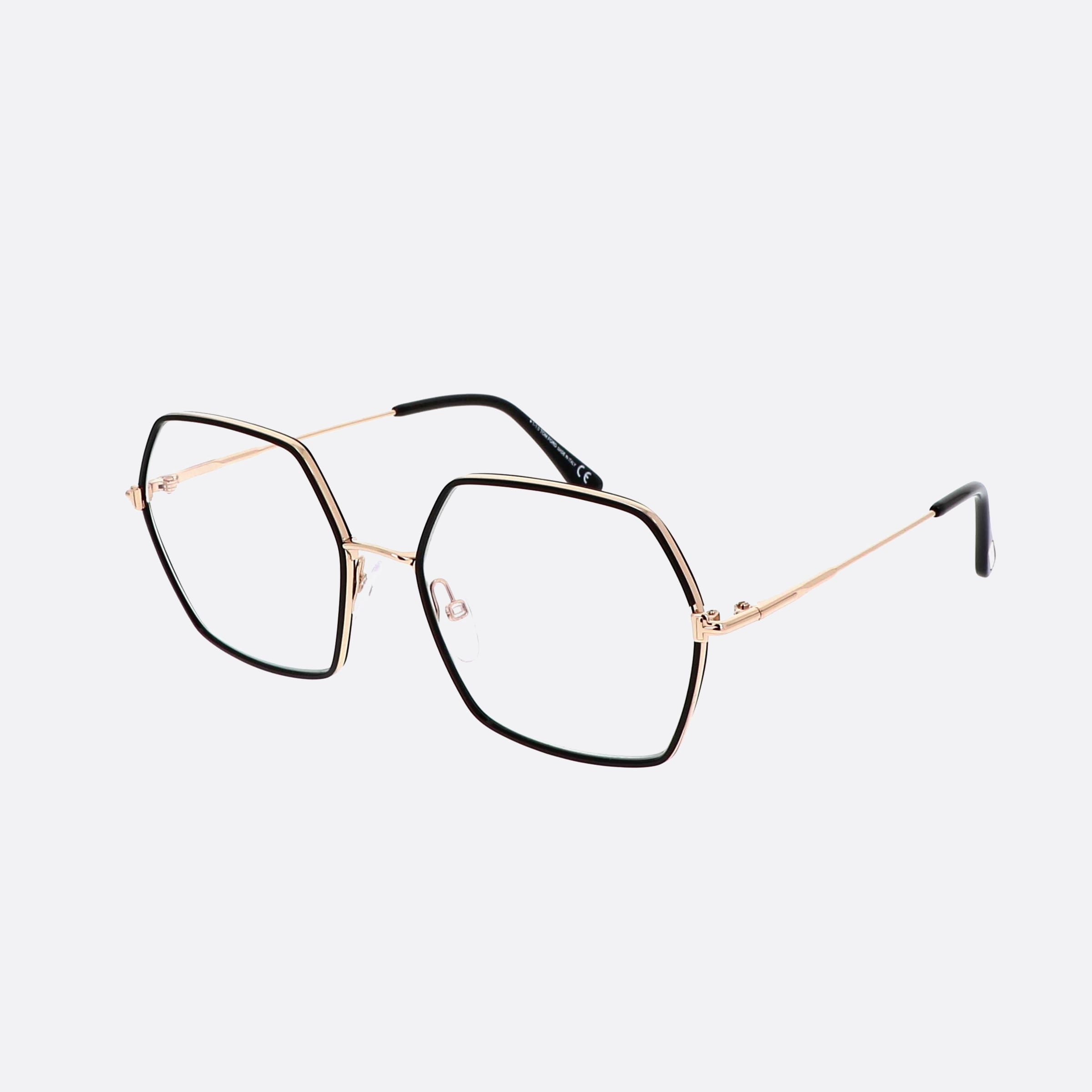 Tom 55mm Ford Ft5615 Black Geometric Women Eyeglasses - Main View