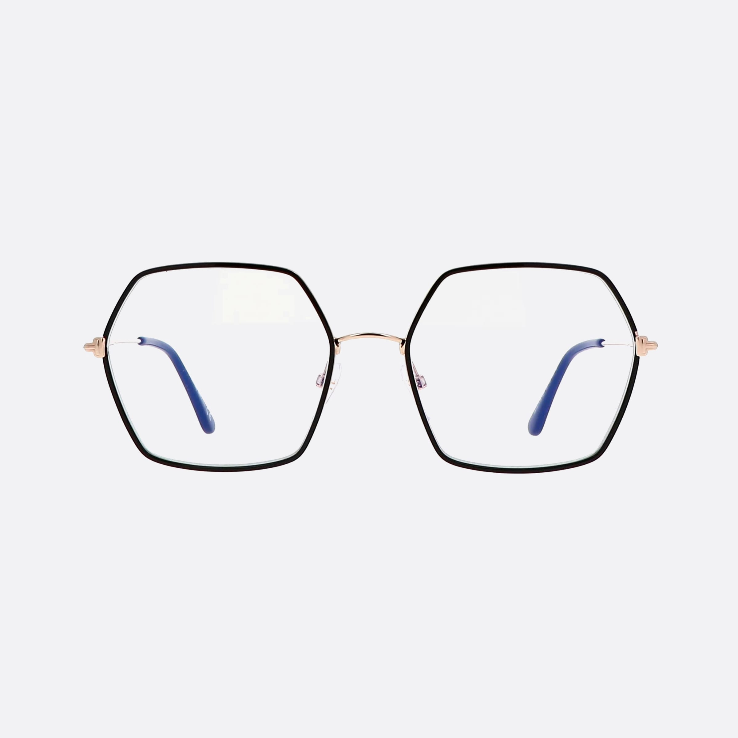 Tom 55mm Ford Ft5615 Black Geometric Women Eyeglasses - Side View