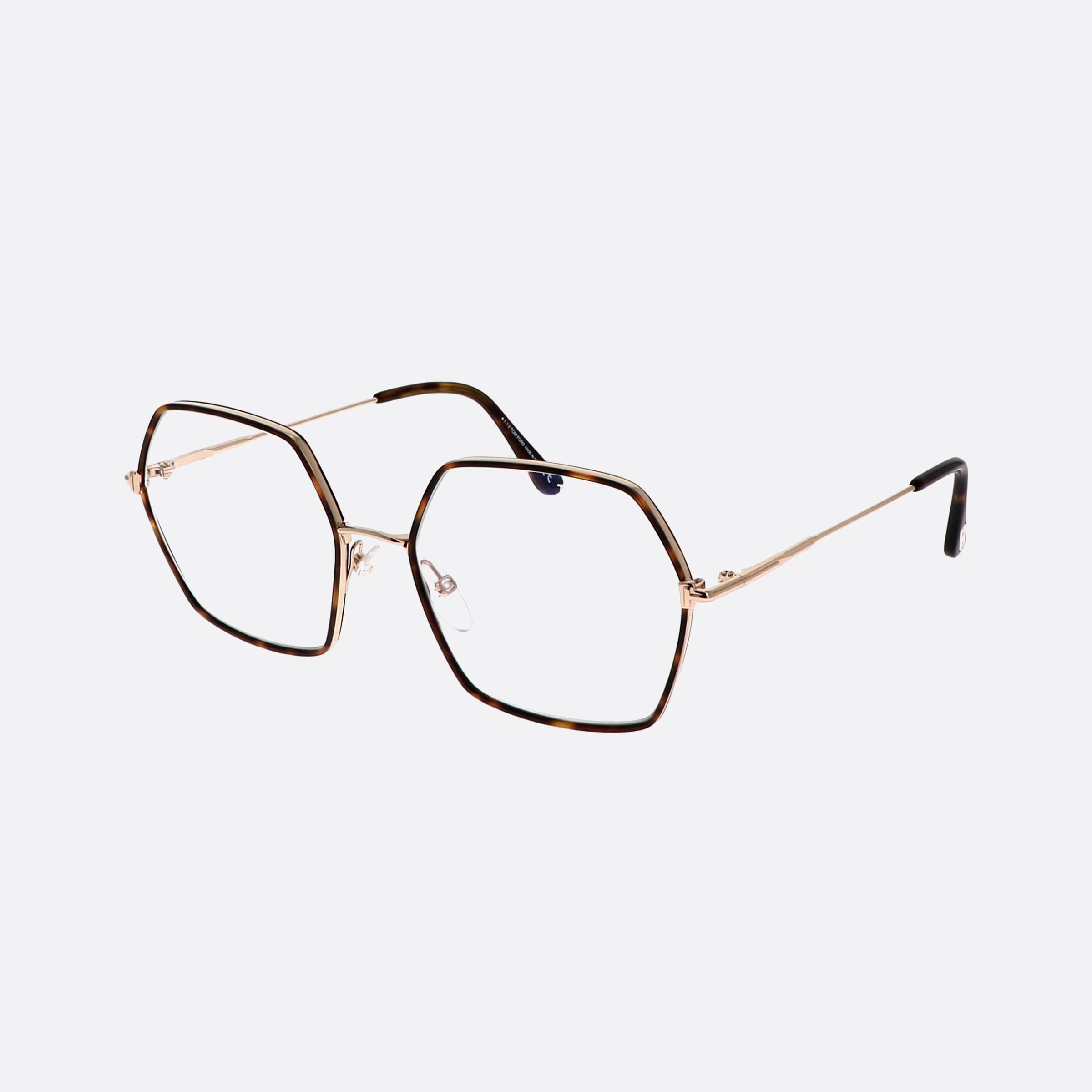 Tom 55mm Ford Ft5615 Tortoise Hexagonal Women Eyeglasses - Main View