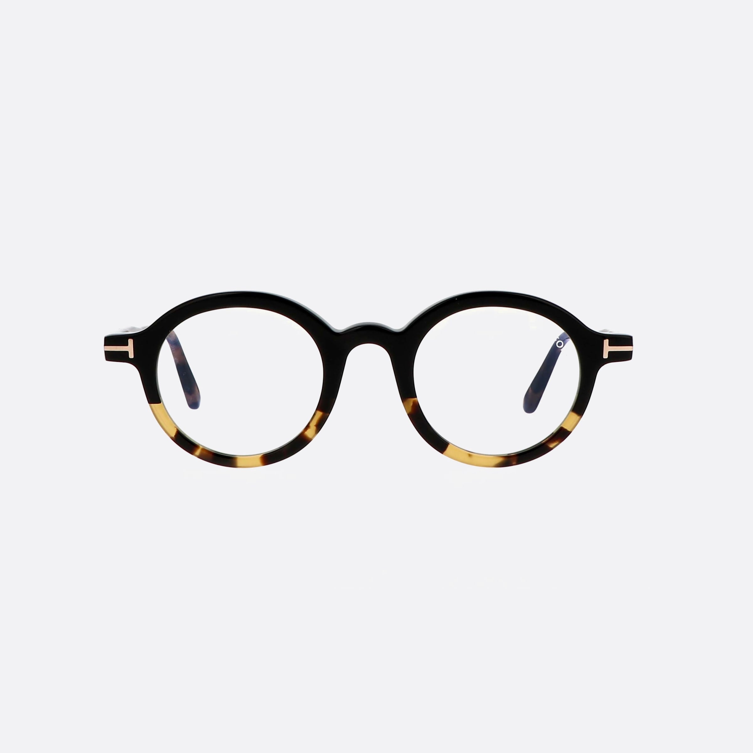 Tom 45mm Ford Ft5664 Black Round Unisex Eyeglasses - Side View
