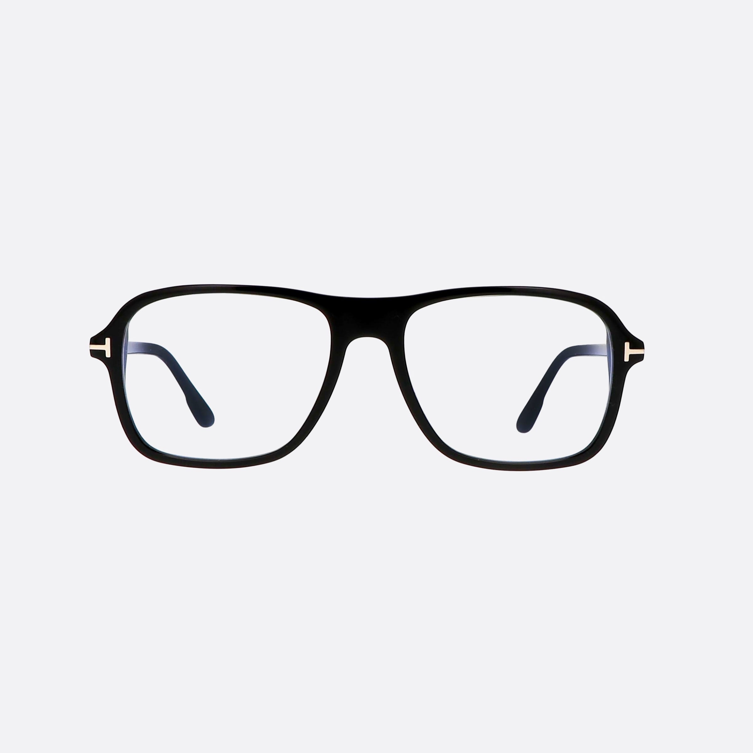 Tom 55mm Ford Ft5806 Black Rectangle Men Eyeglasses - Side View