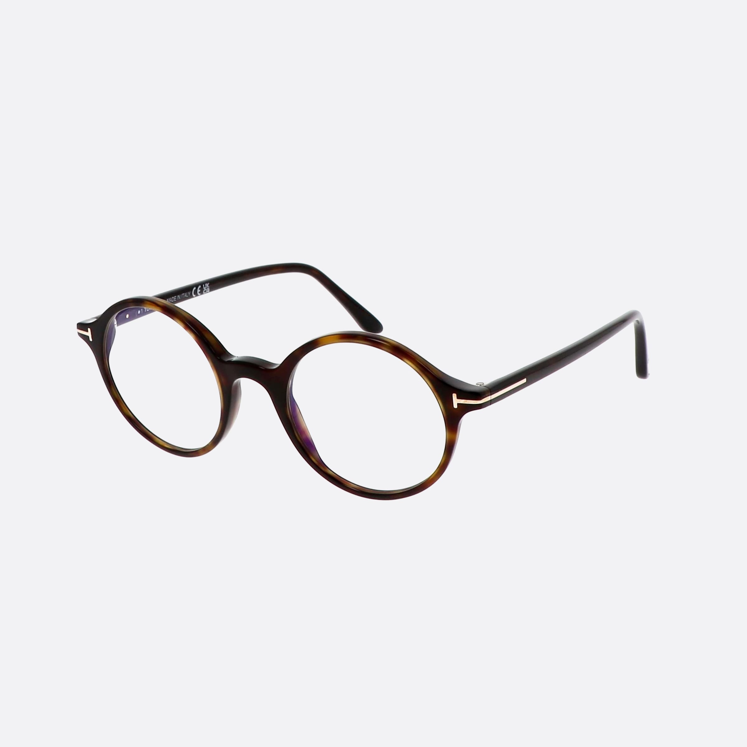 Tom 47mm Ford Ft5834 Tortoise Round Unisex Eyeglasses - Main View