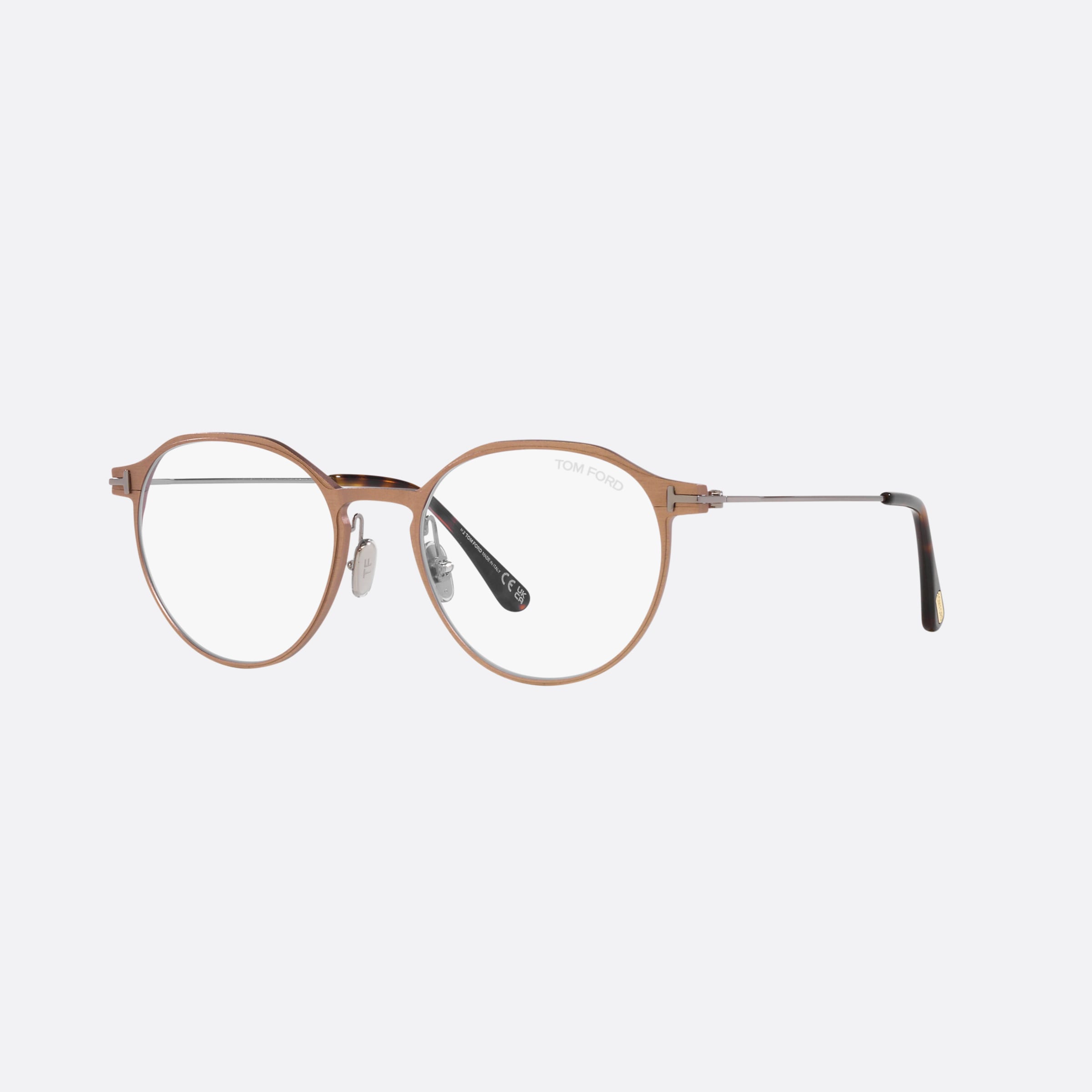 Tom 52mm Ford Ft5866 Brown Round Men Eyeglasses - Main View