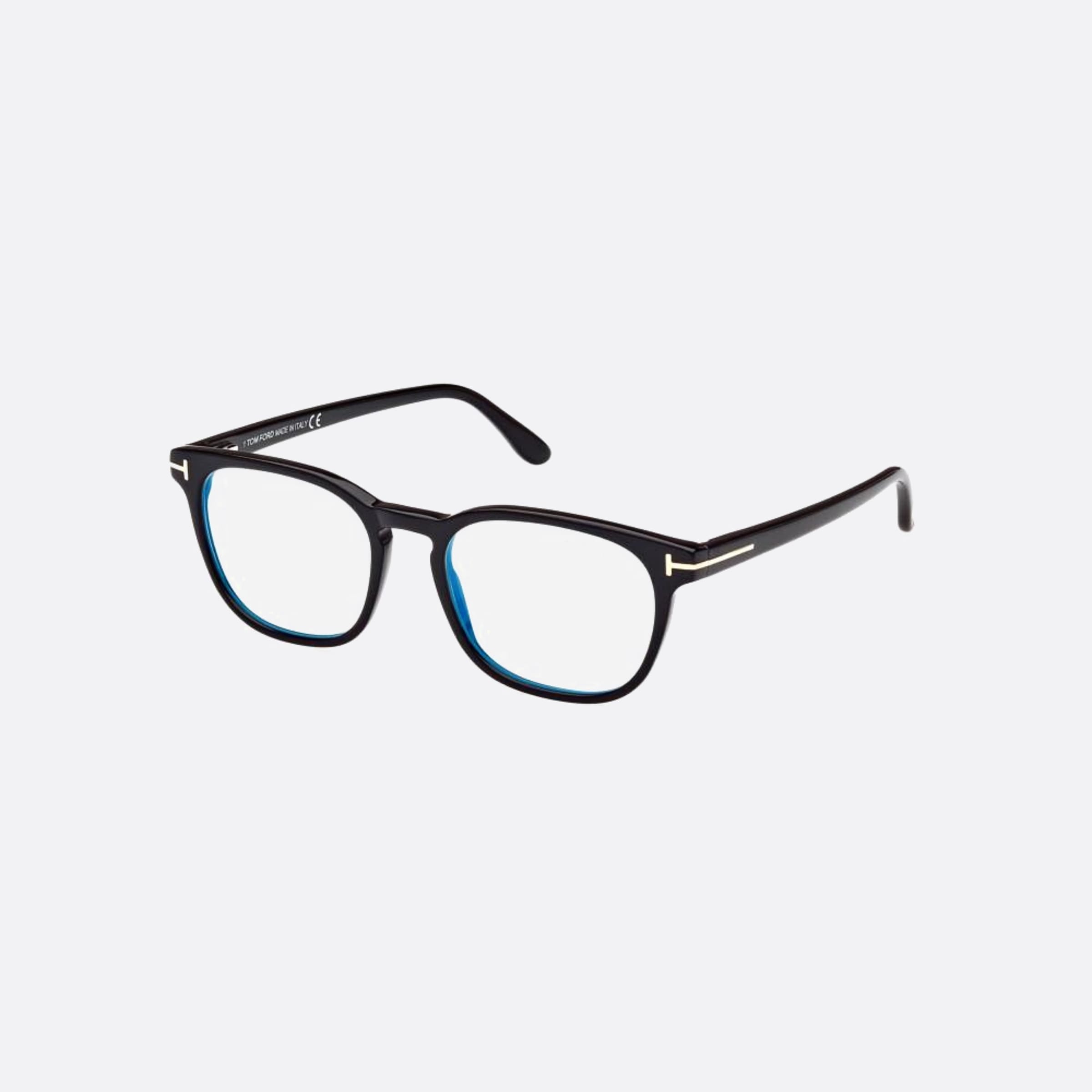 Tom 51mm Ford Ft5868 Blue Block Black Squared Men Eyeglasses - Side View