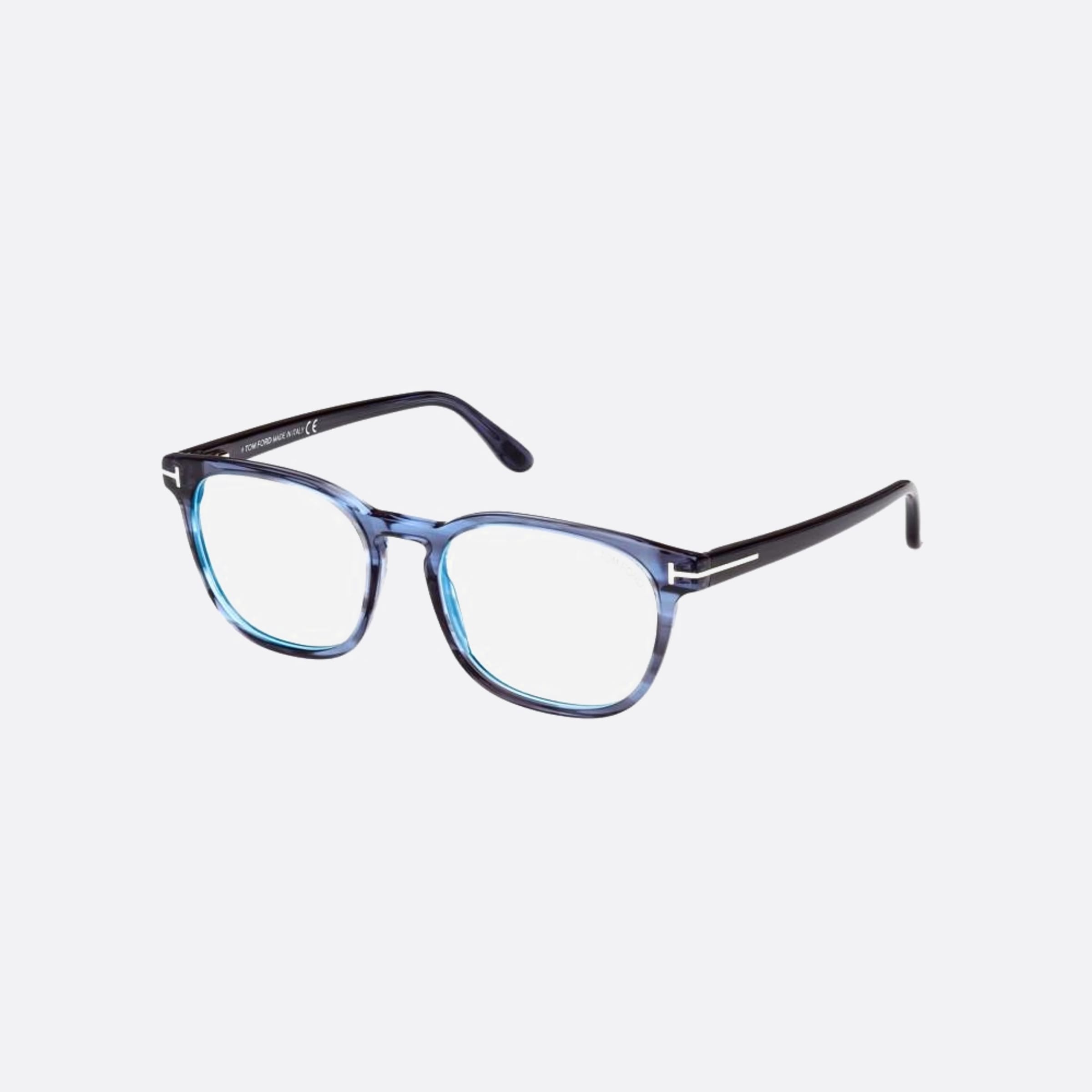 Tom 51mm Ford Ft5868 Blue Block Blue Squared Men Eyeglasses - Side View