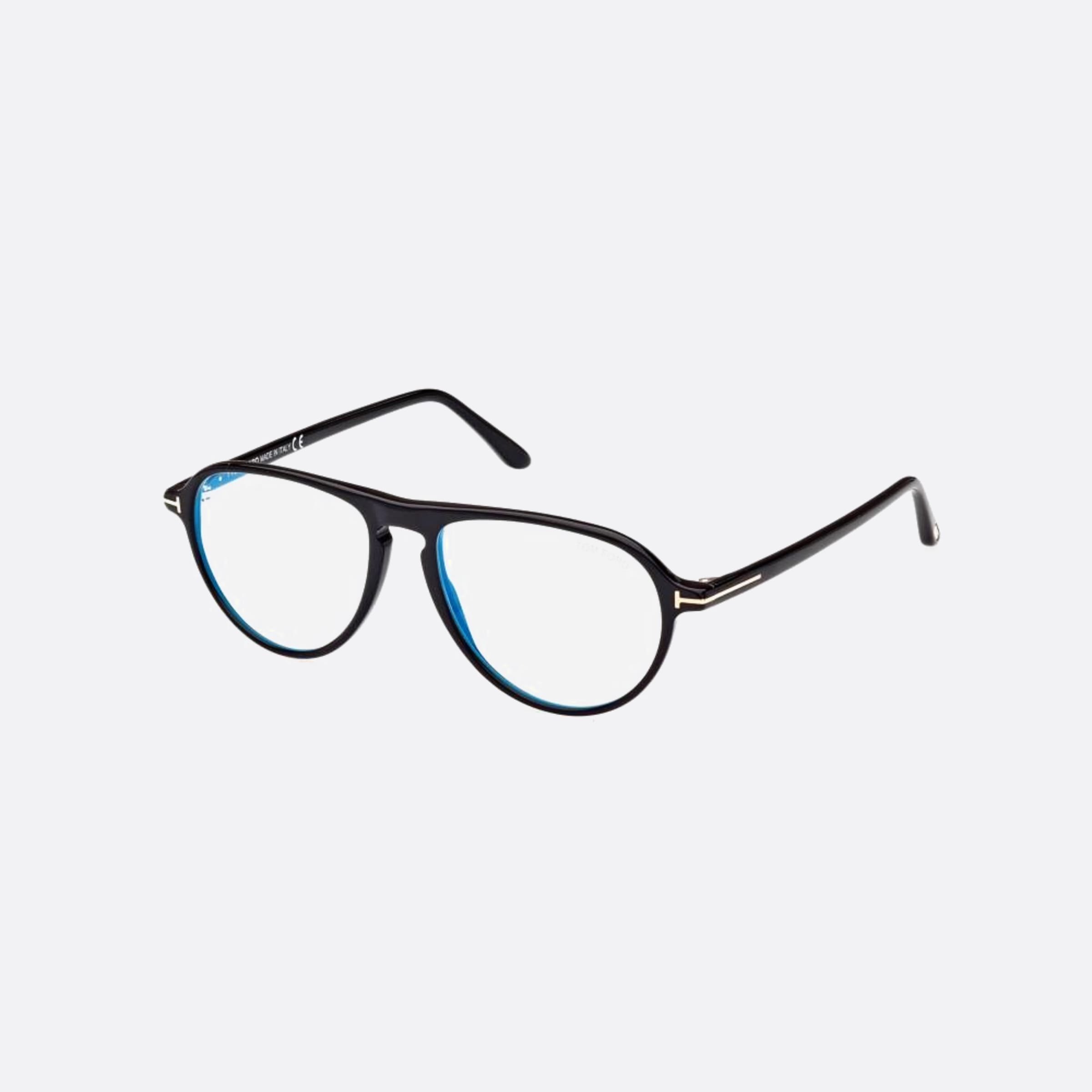 Tom 54mm Ford Ft5869 Blue Block Black Pilot Men Eyeglasses - Side View