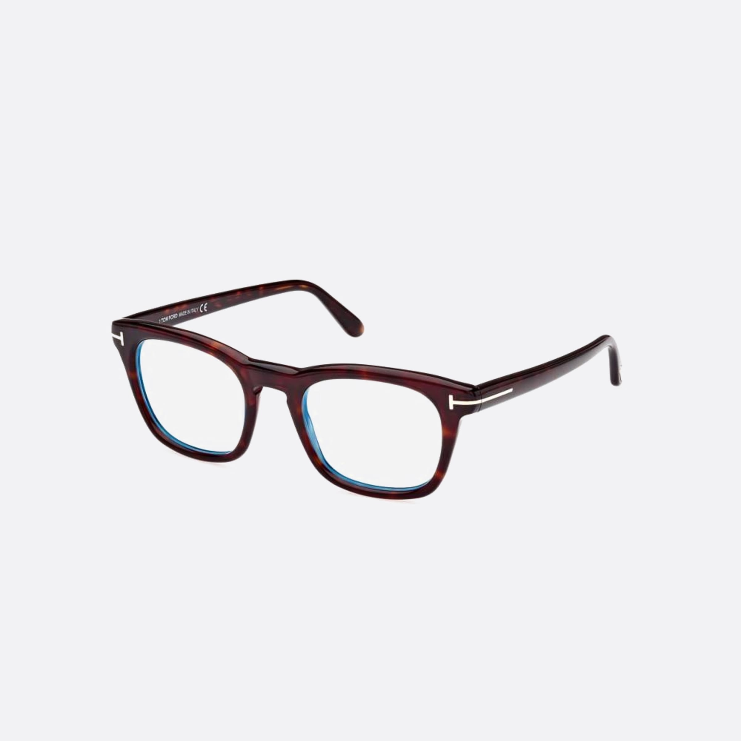 Tom 50mm Ford Ft5870 Blue Block Black Squared Men Eyeglasses - Side View