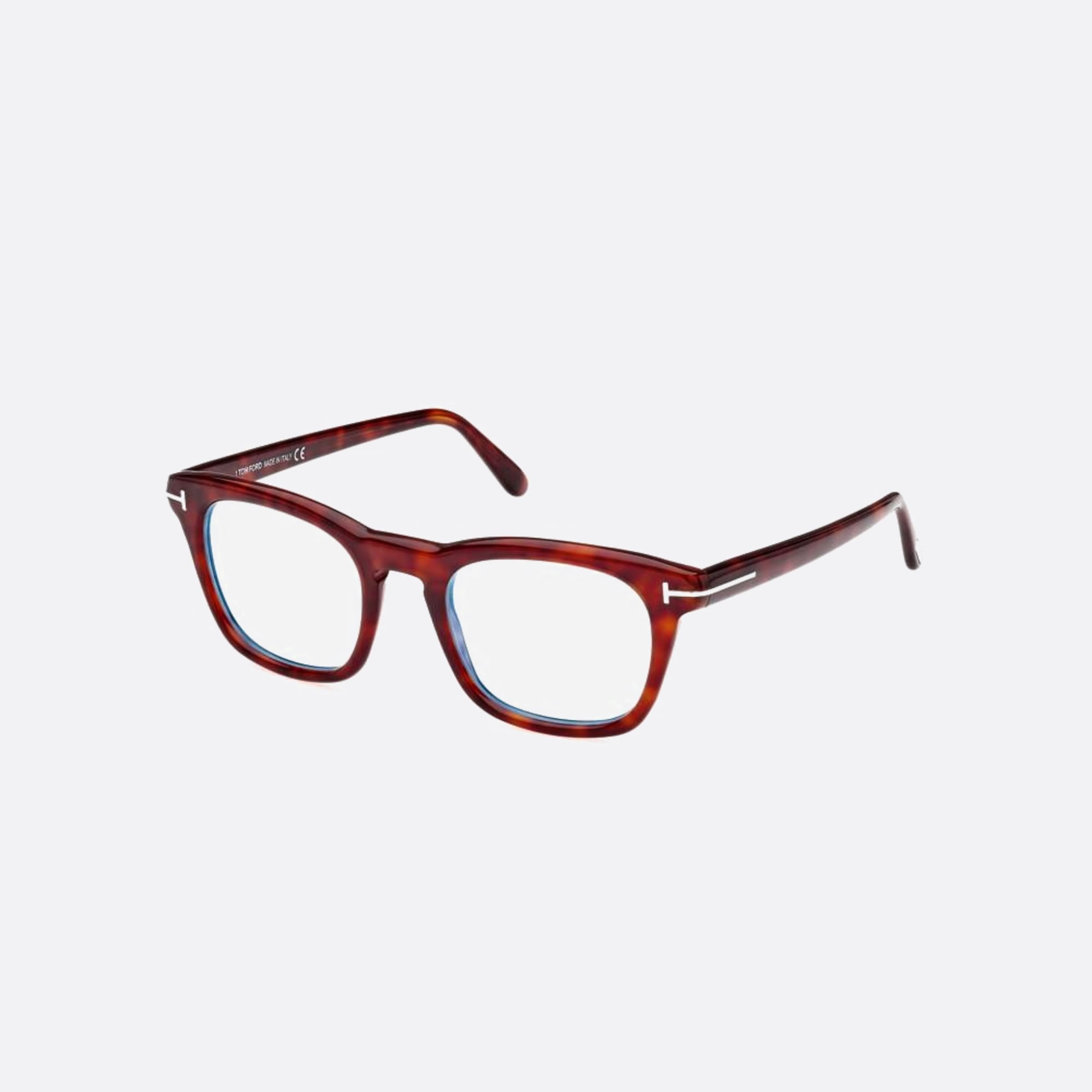 Tom 50mm Ford Ft5870 Blue Block Red Squared Men Eyeglasses - Side View