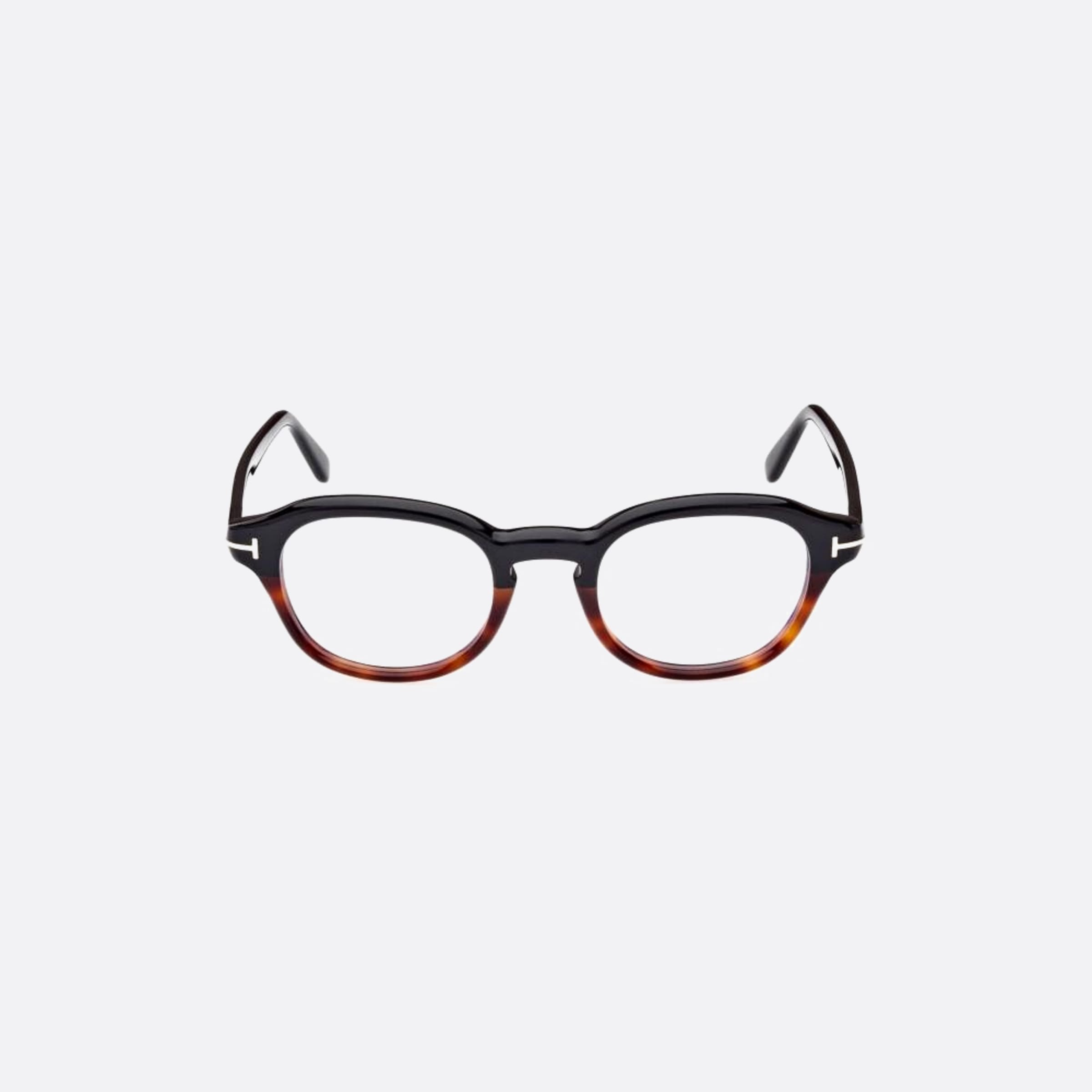 Tom 49mm Ford Ft5871 Blue Block Havana Round Men Eyeglasses - Main View