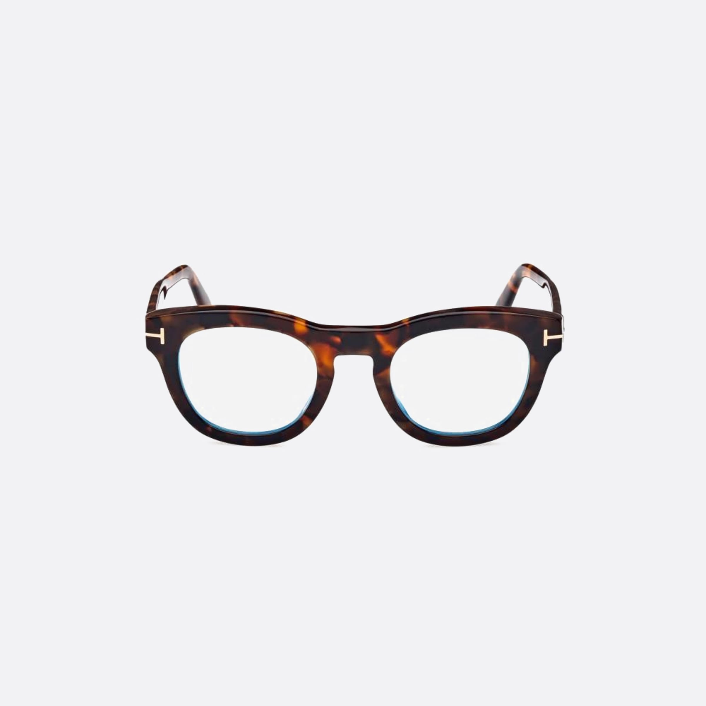 Tom 49mm Ford Ft5873 Blue Block Havana Squared Men Eyeglasses - Main View