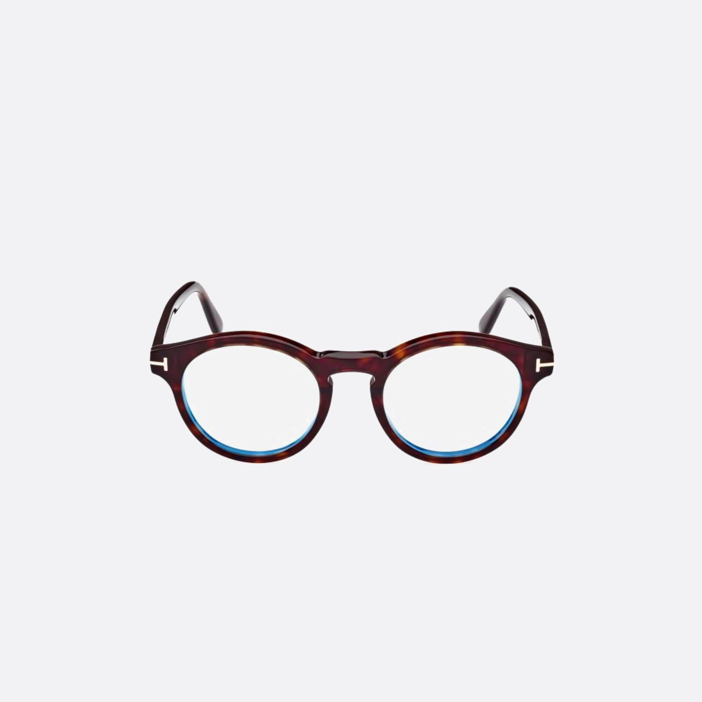 Tom 49mm Ford Ft5887 Blue Block Havana Visor Unisex Eyeglasses - Main View