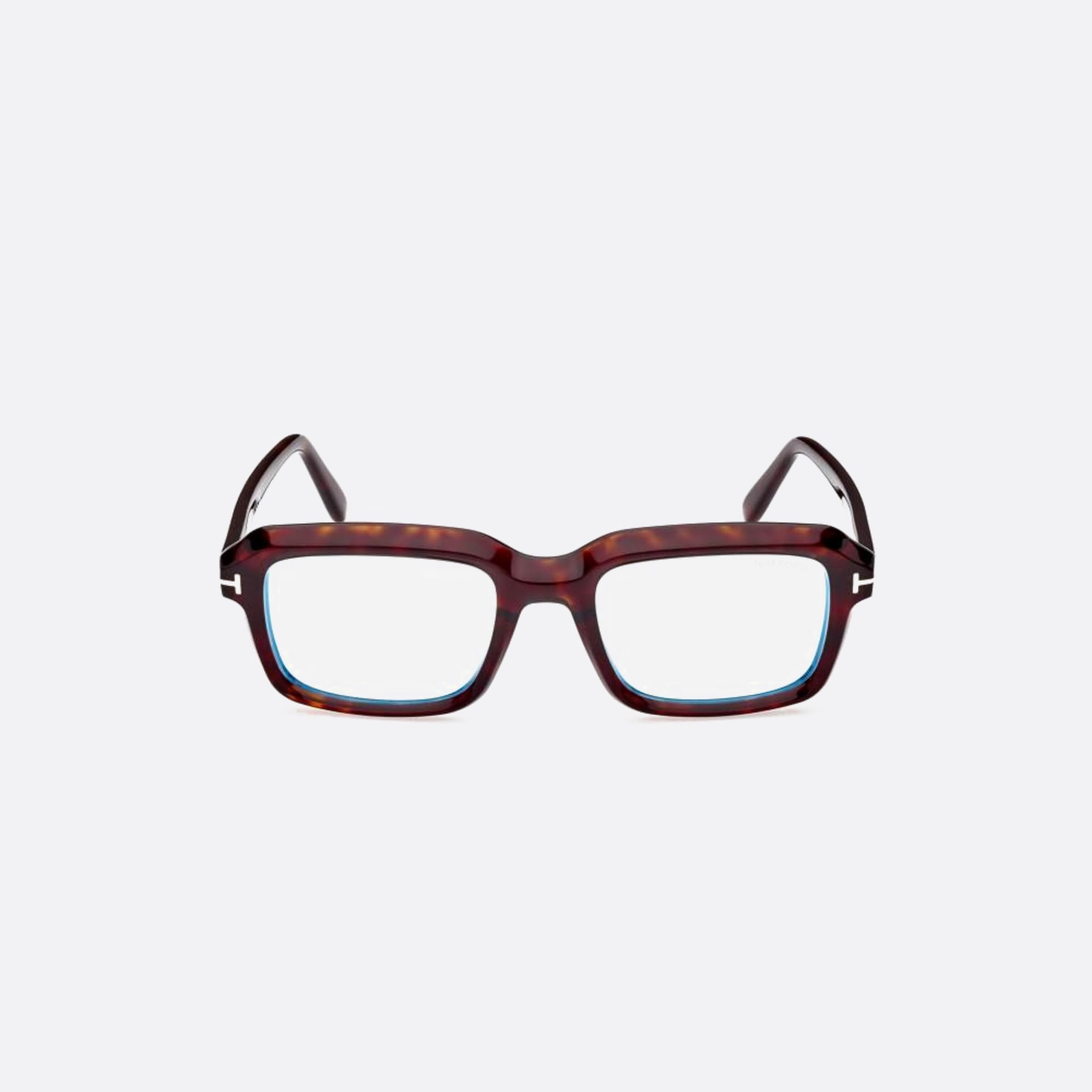 Tom 54mm Ford Ft5888 Blue Block Havana Geometric Men Eyeglasses - Main View