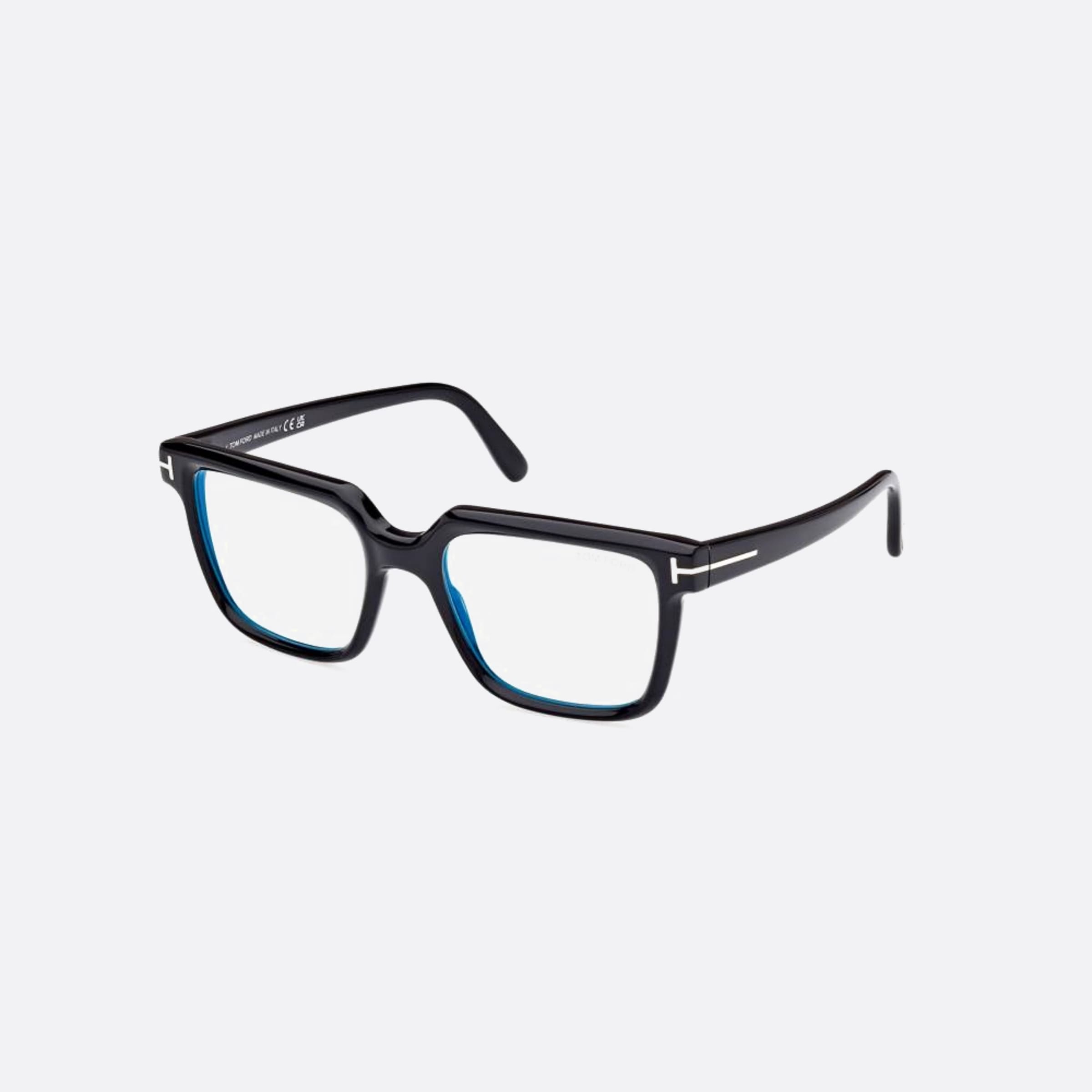 Tom 53mm Ford Ft5889 Blue Block Black Squared Men Eyeglasses - Side View