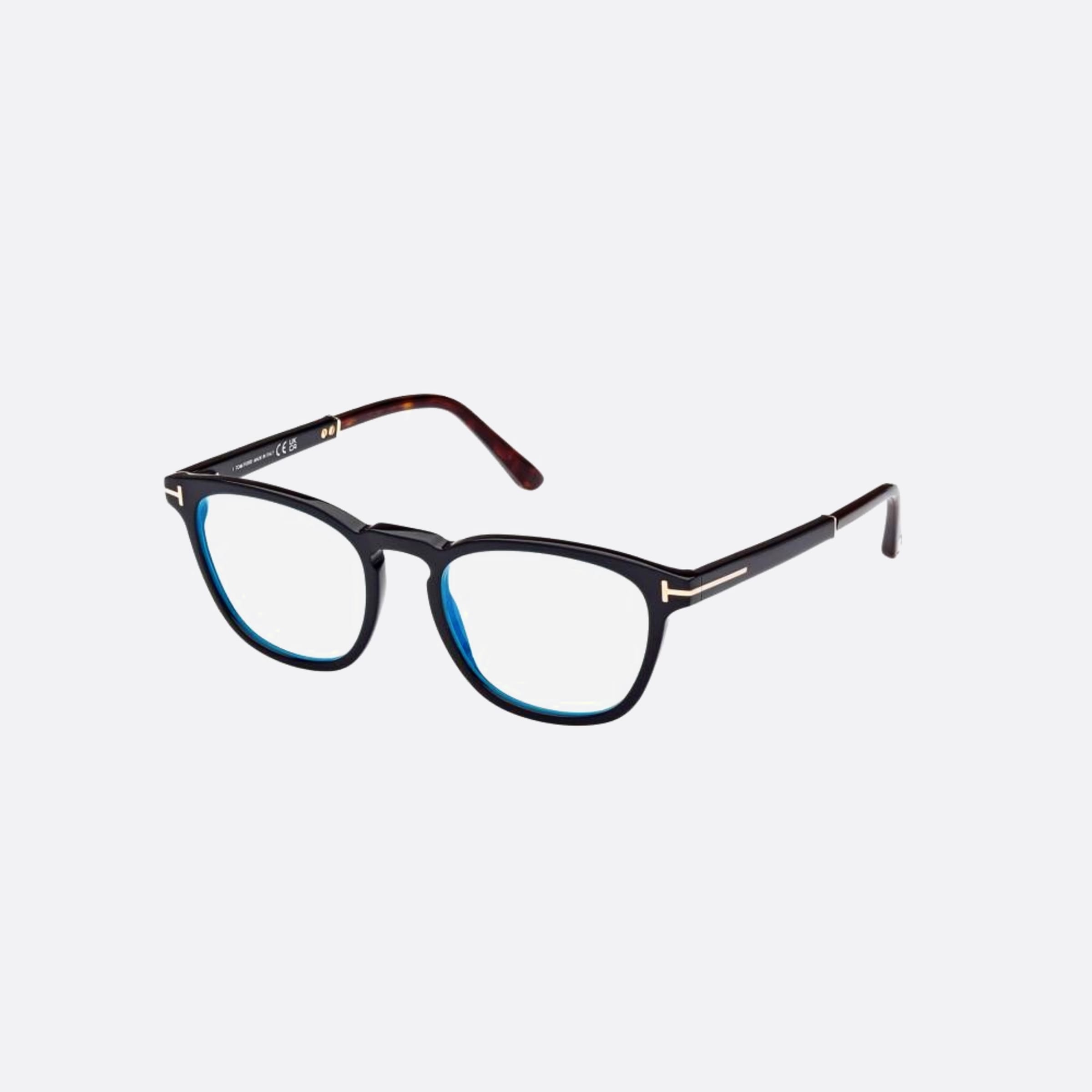 Tom 51mm Ford Ft5890 Blue Block Black Visor Unisex Eyeglasses - Side View