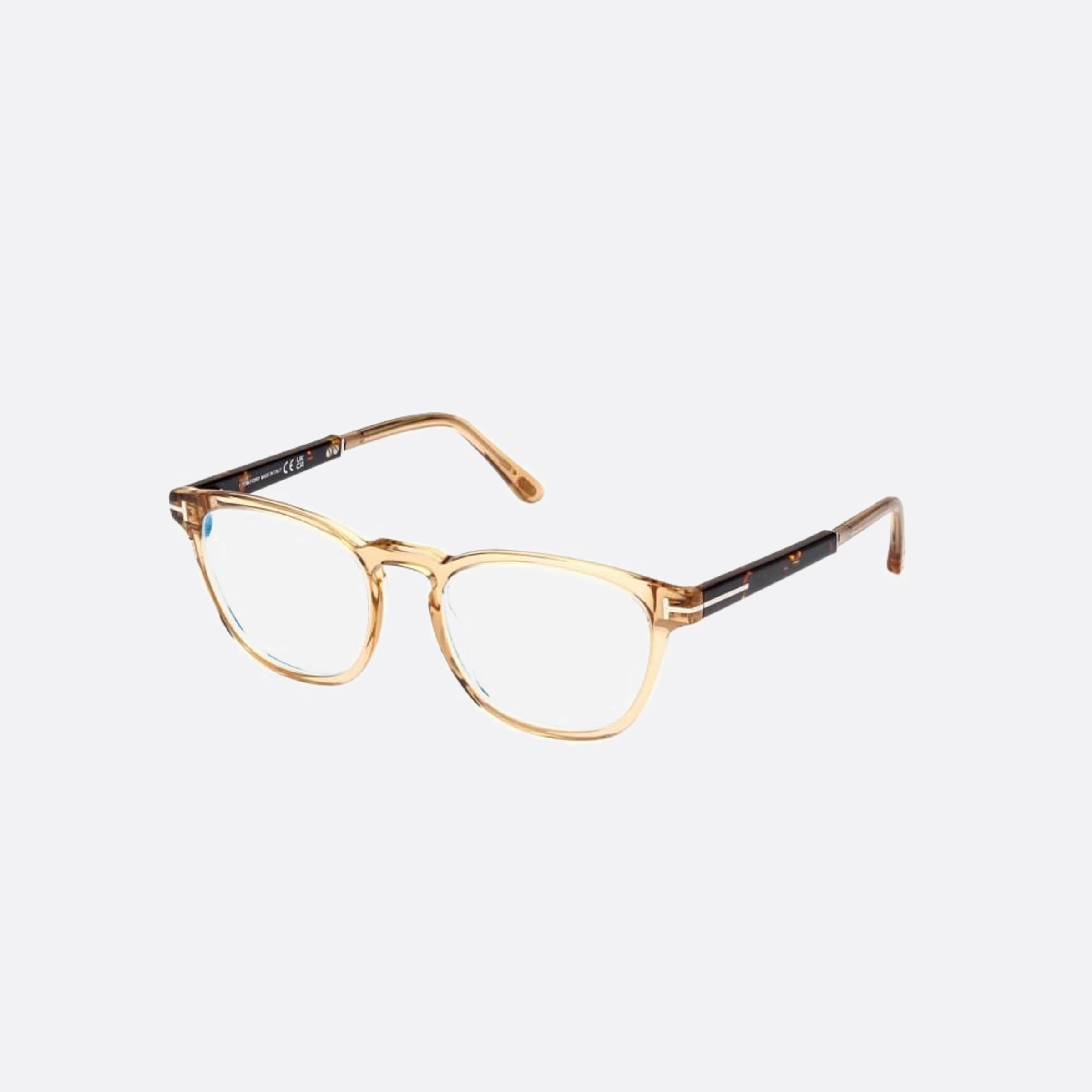 Tom 51mm Ford Ft5890 Blue Block Brown Visor Unisex Eyeglasses - Side View