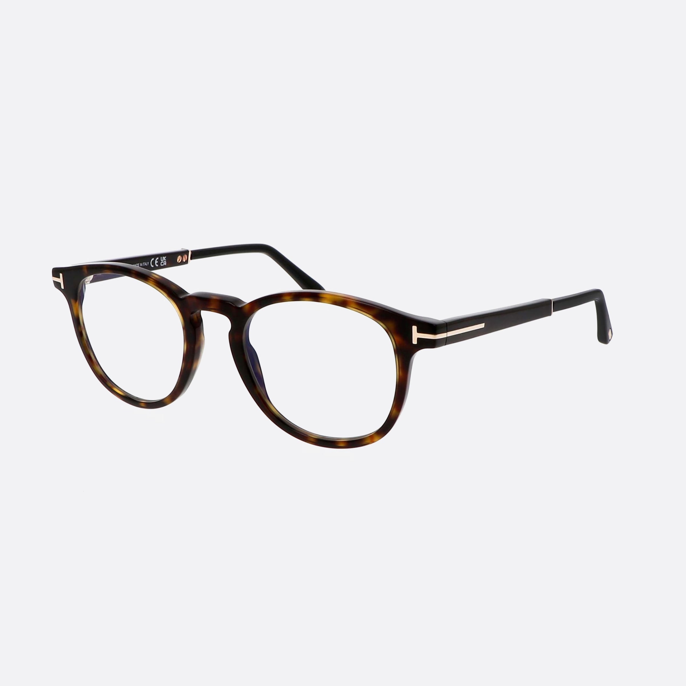 Tom 49mm Ford Ft5891 Havana Round Unisex Eyeglasses - Main View