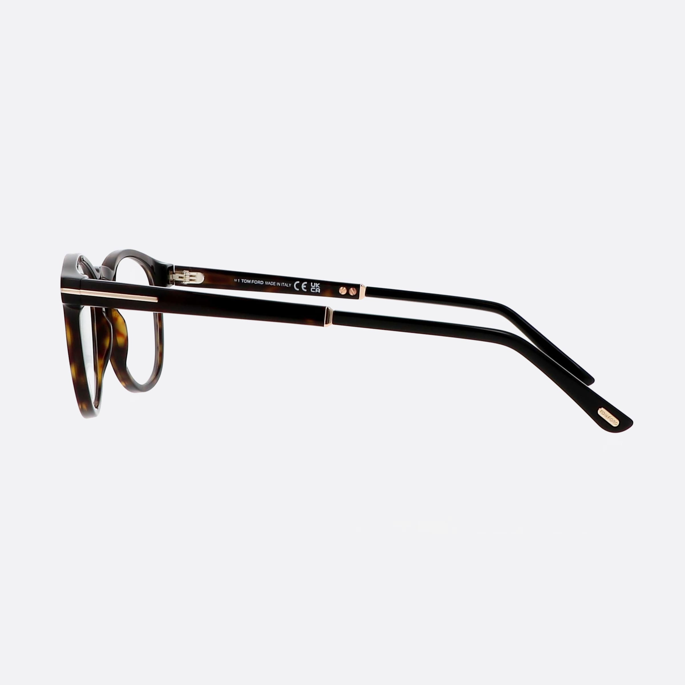 Tom 49mm Ford Ft5891 Havana Round Unisex Eyeglasses - Detail View