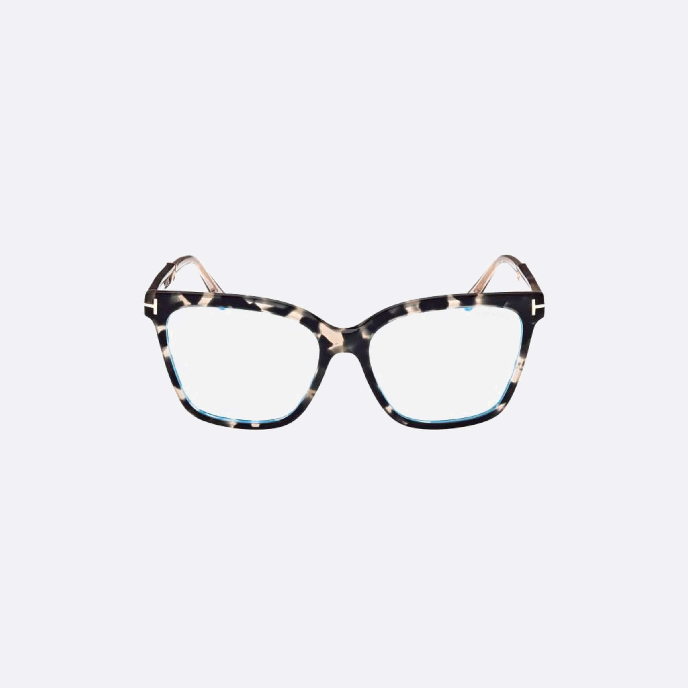 Tom 56mm Ford Ft5892 Blue Block Havana Geometric Women Eyeglasses - Main View