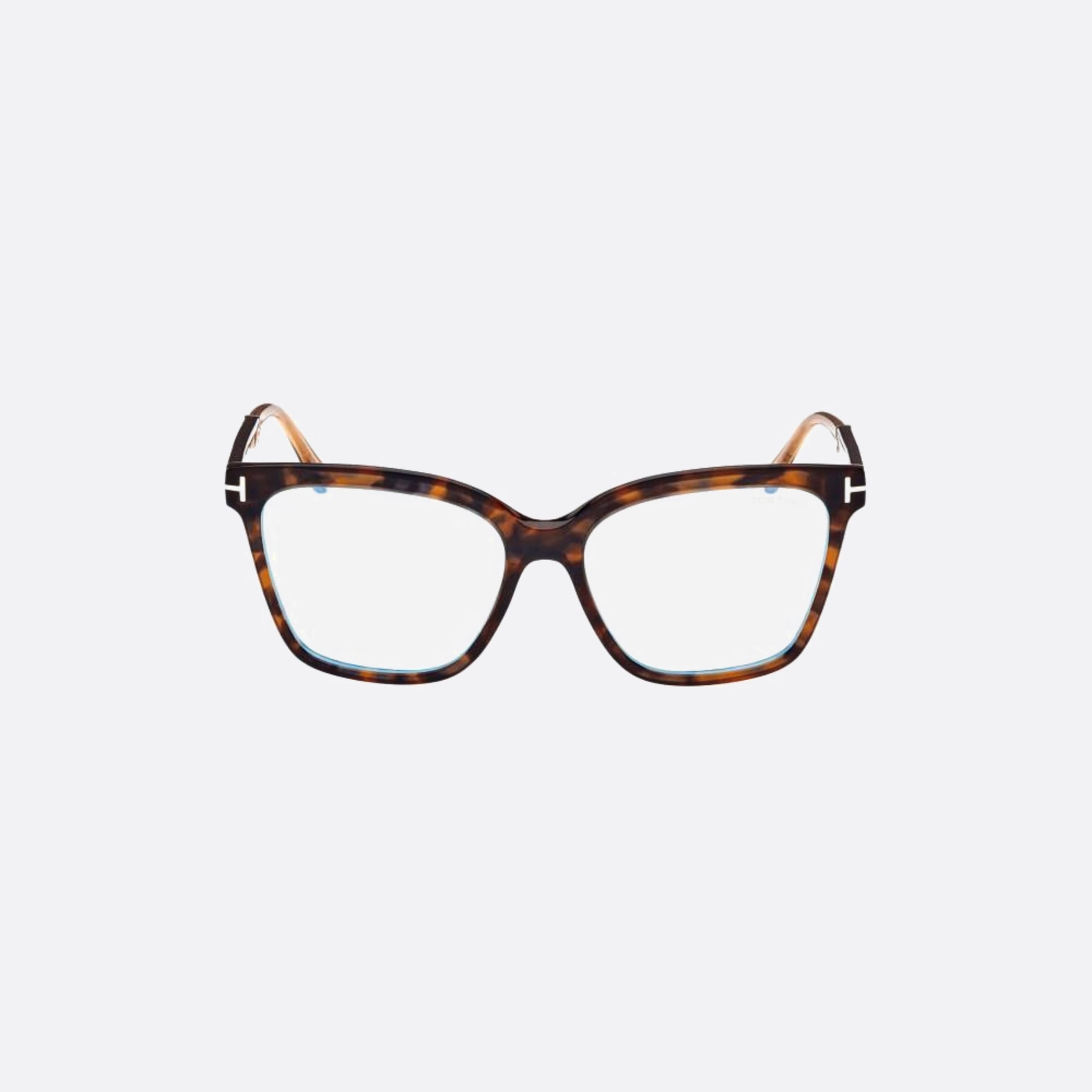 Tom 56mm Ford Ft5892 Blue Block Havana Geometric Women Eyeglasses - Main View