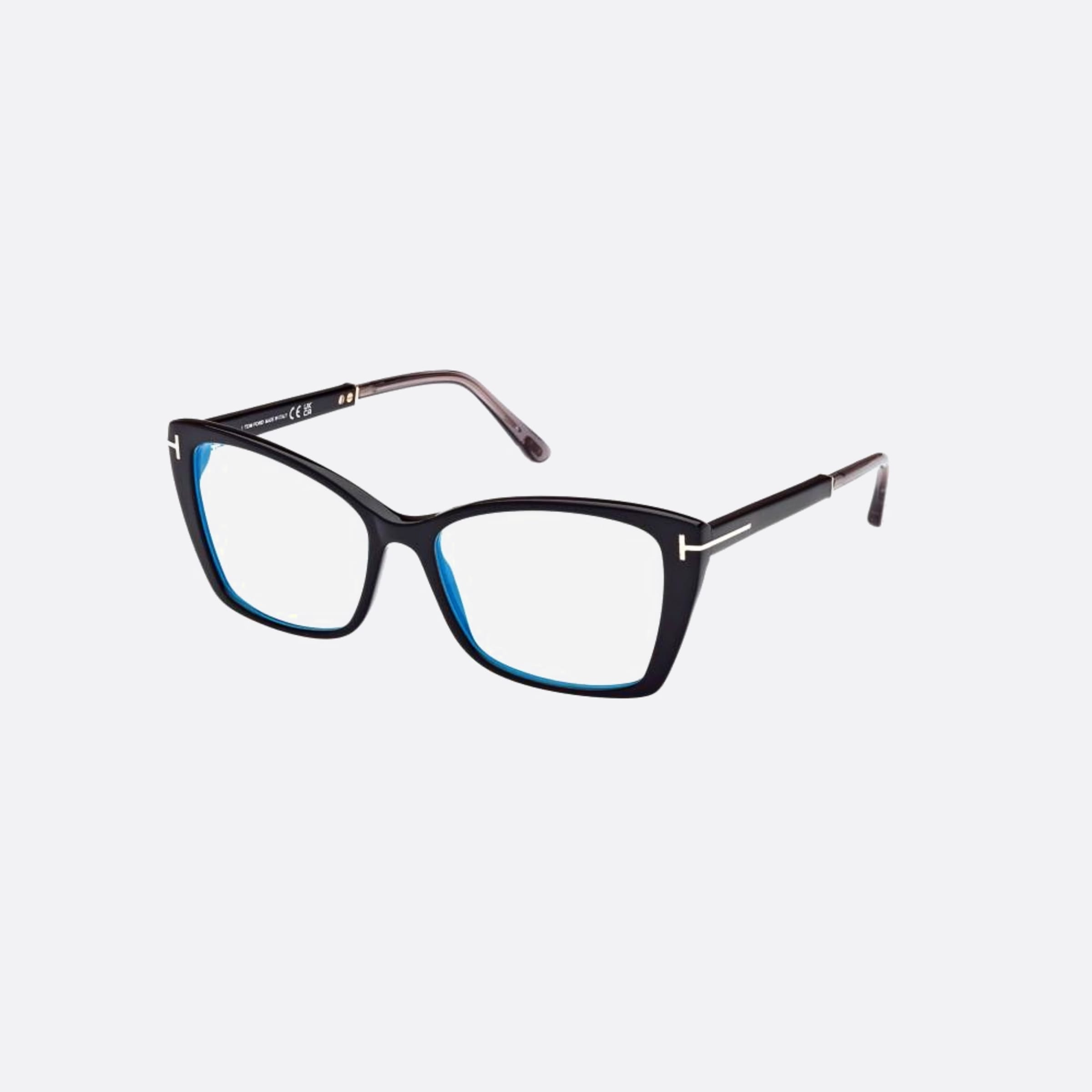 Tom 55mm Ford Ft5893 Blue Block Black Visor Unisex Eyeglasses - Side View