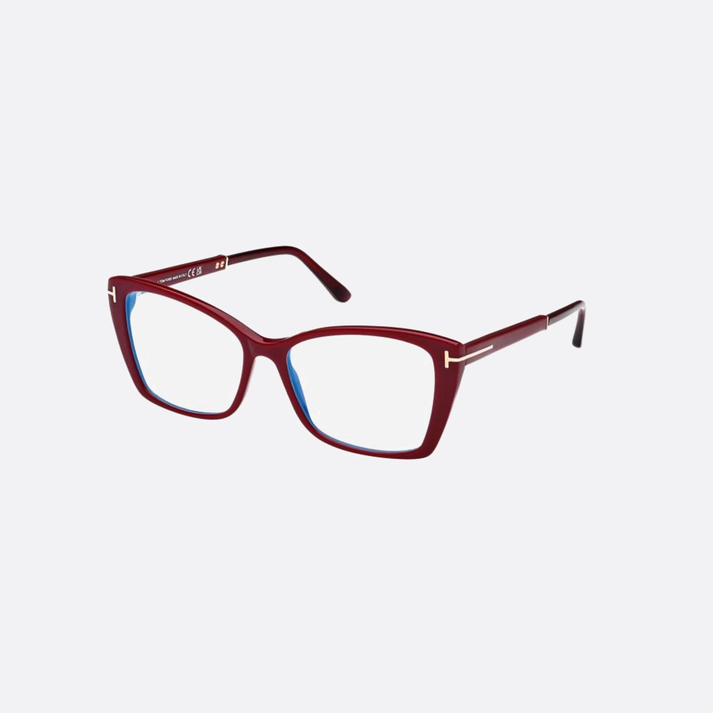 Tom 55mm Ford Ft5893 Blue Block Red Visor Unisex Eyeglasses - Side View
