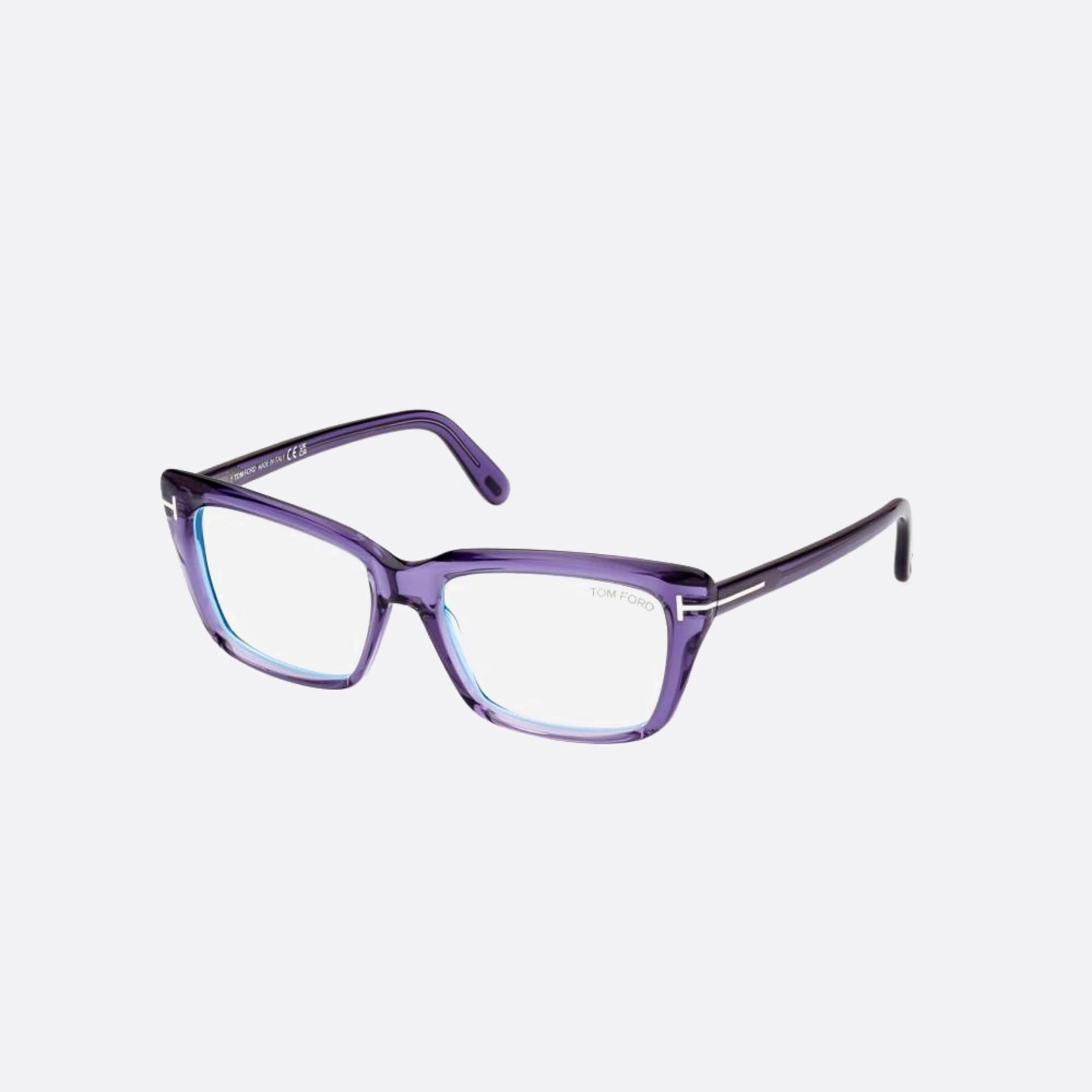 Tom 56mm Ford Ft5894 Blue Block Violet Geometric Women Eyeglasses - Side View