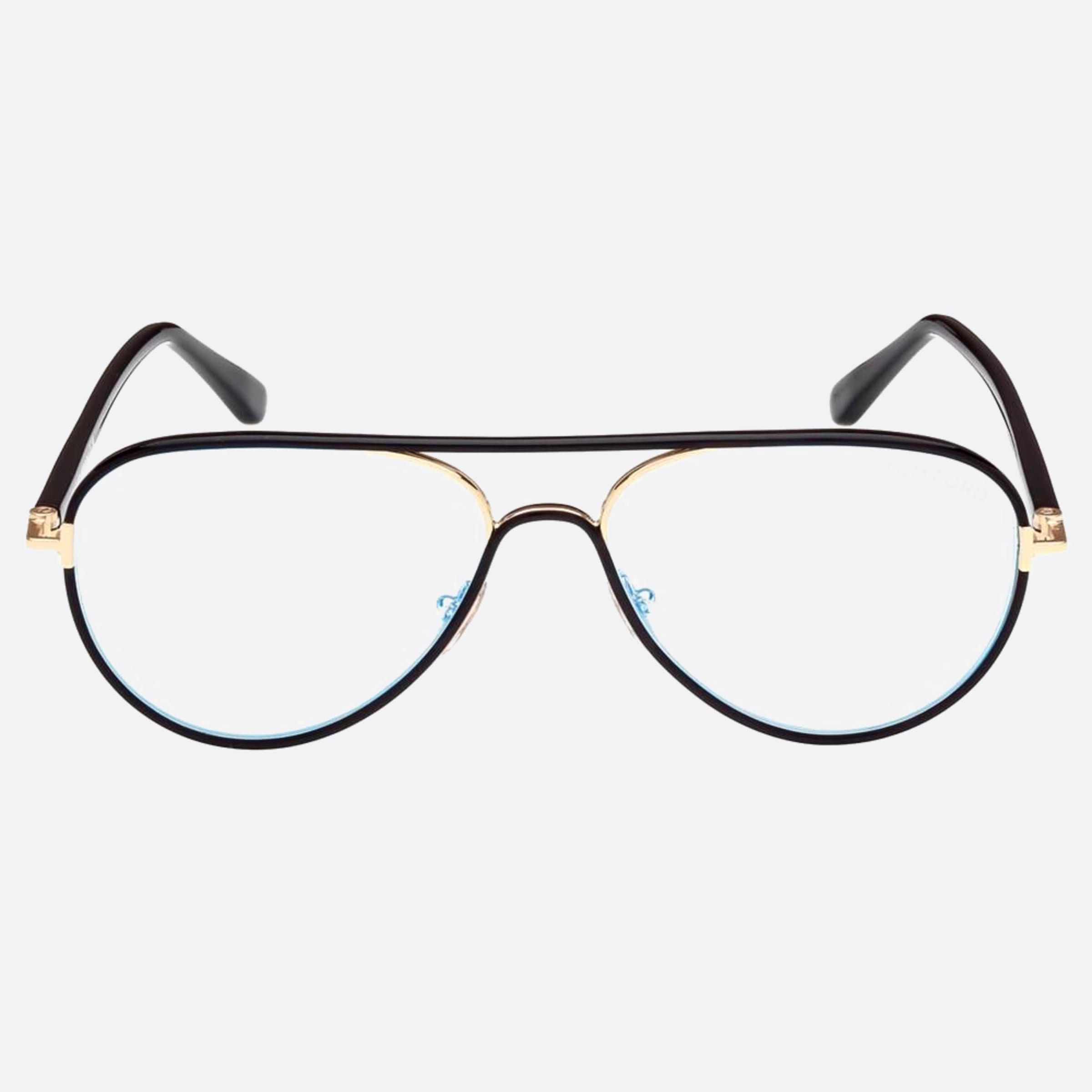 Tom 57mm Ford Ft5897 Blue Block Black Pilot Men Eyeglasses - Main View