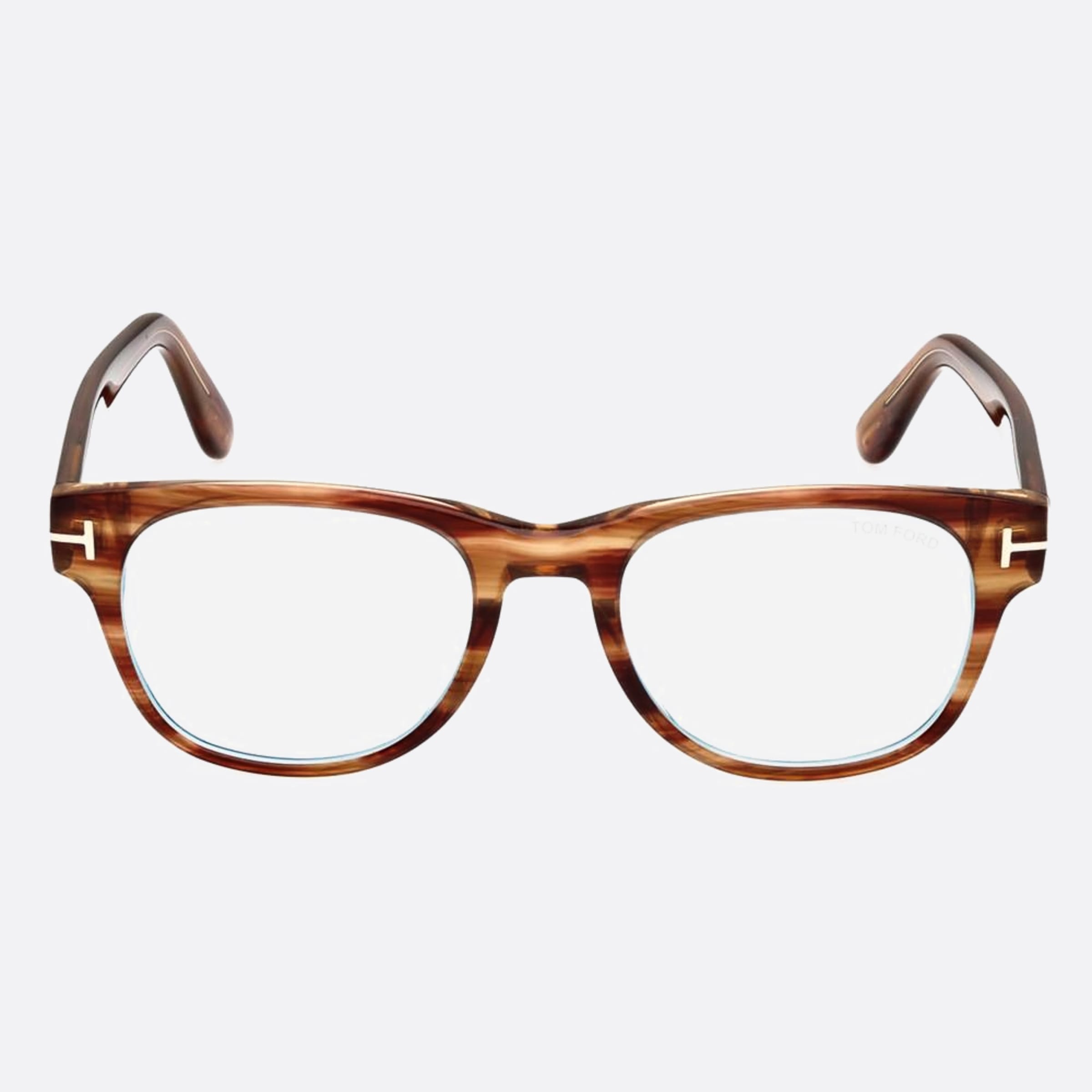 Tom 50mm Ford Ft5898 Blue Block Brown Squared Men Eyeglasses - Main View