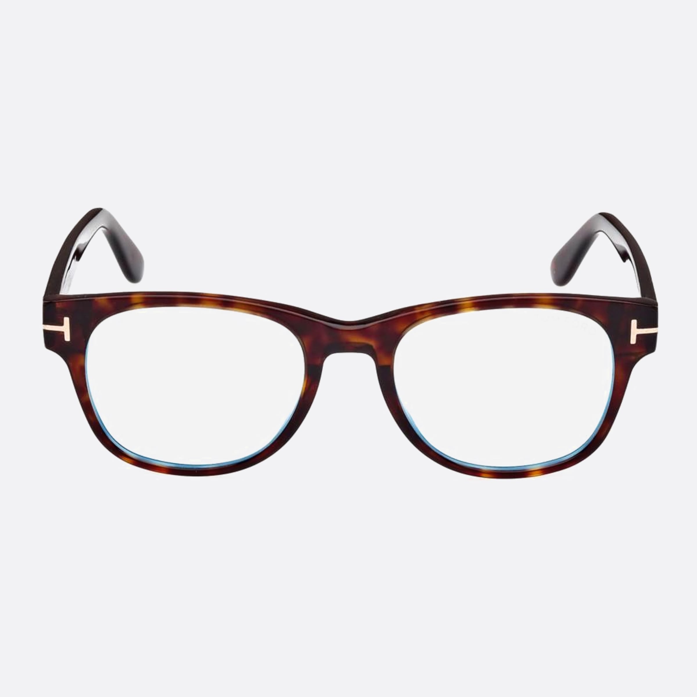Tom 52mm Ford Ft5898 Blue Block Havana Squared Men Eyeglasses - Main View