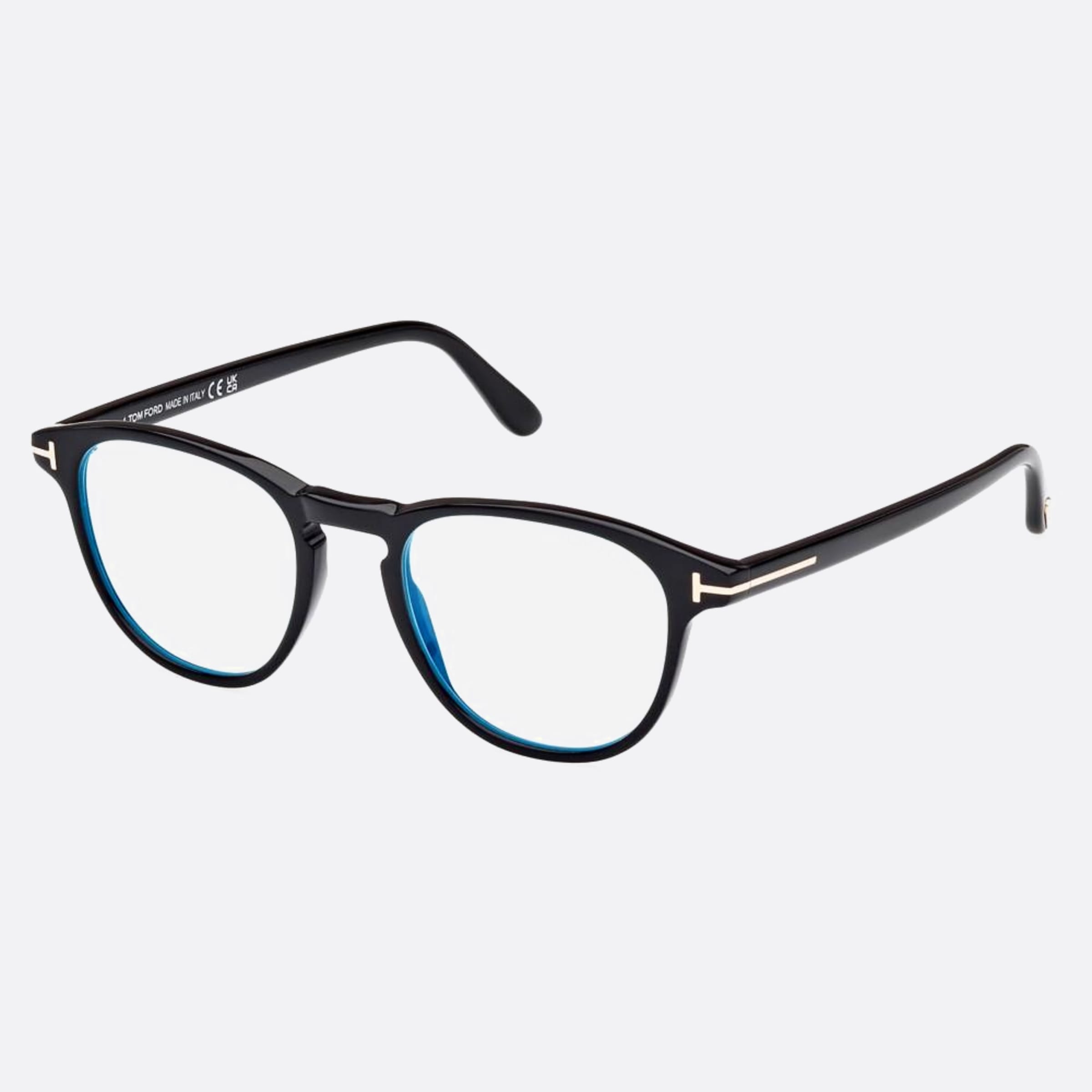 Tom 48mm Ford Ft5899 Blue Block Black Squared Men Eyeglasses - Side View