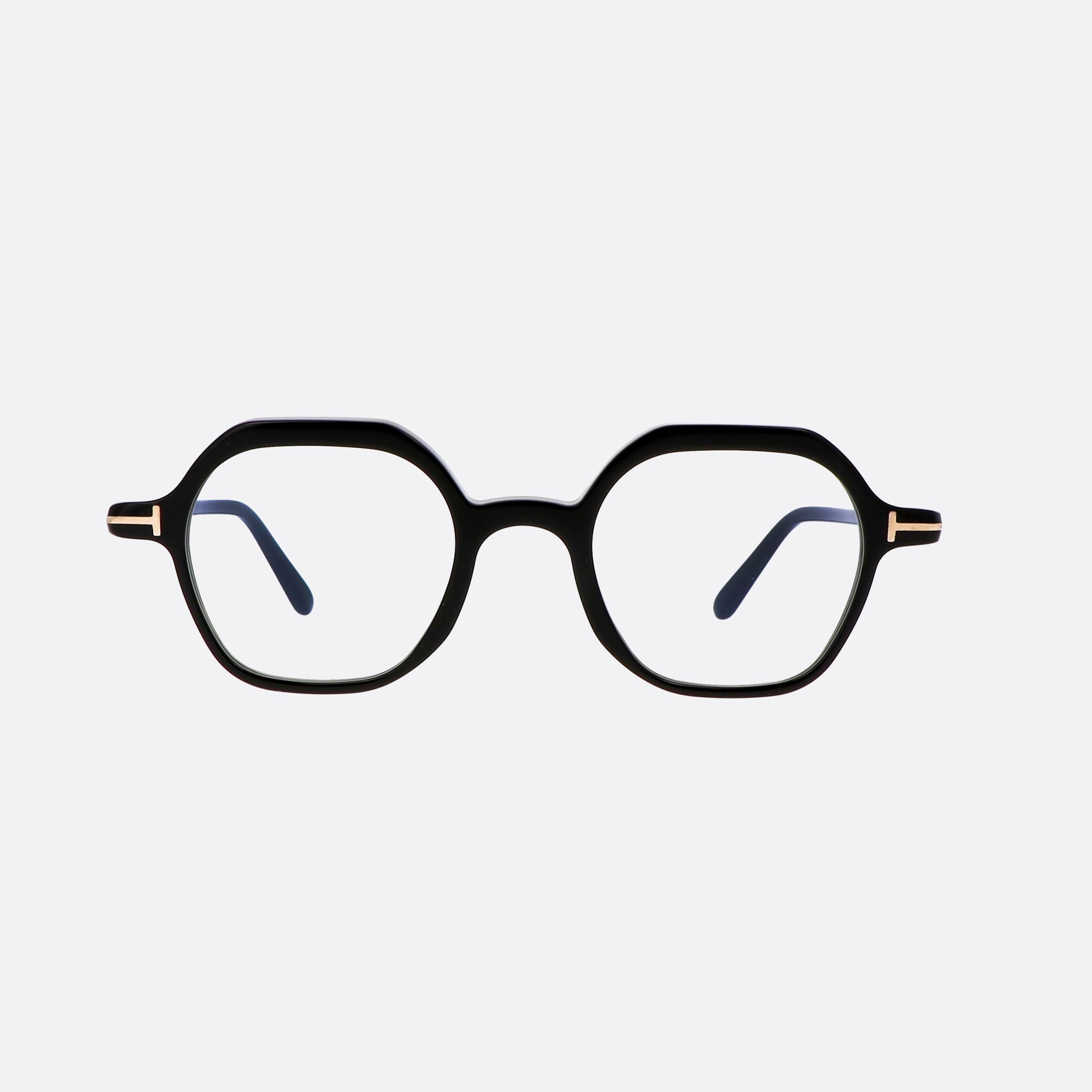 Tom 46mm Ford Ft5900 Black Geometric Men Eyeglasses - Side View