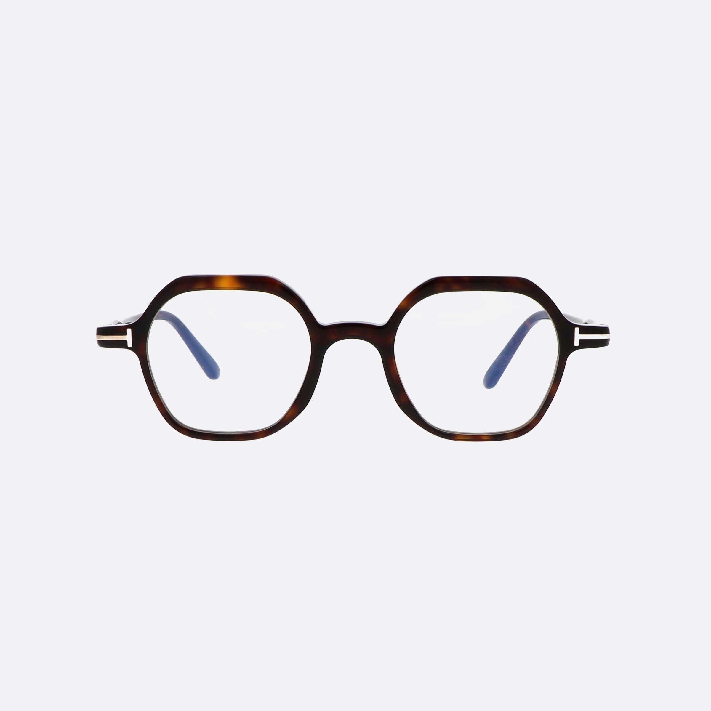 Tom 46mm Ford Ft5900 Havana Geometric Men Eyeglasses - Side View